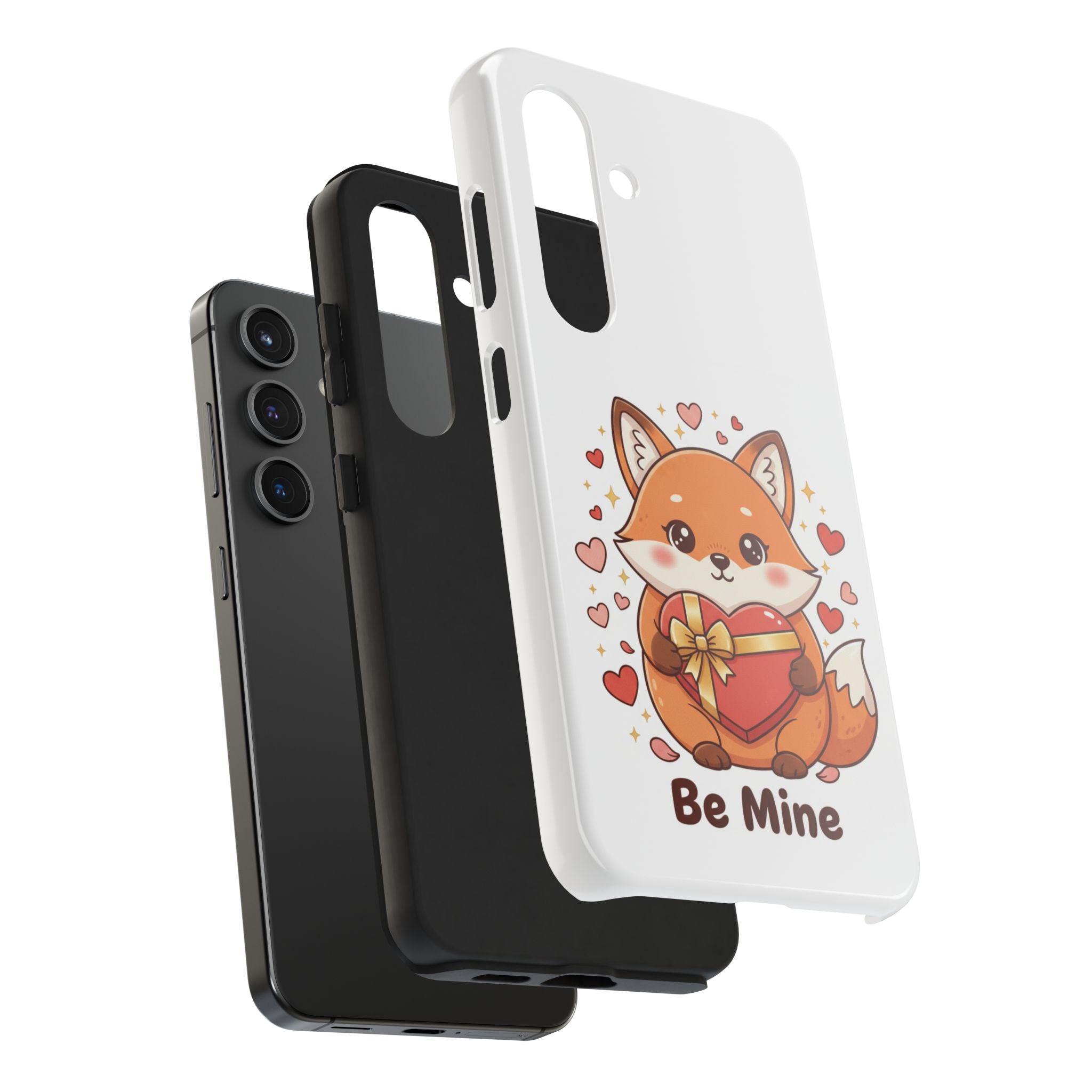 Phone Case — Cute Valentine Fox 'Be Mine' Protective Tough Case