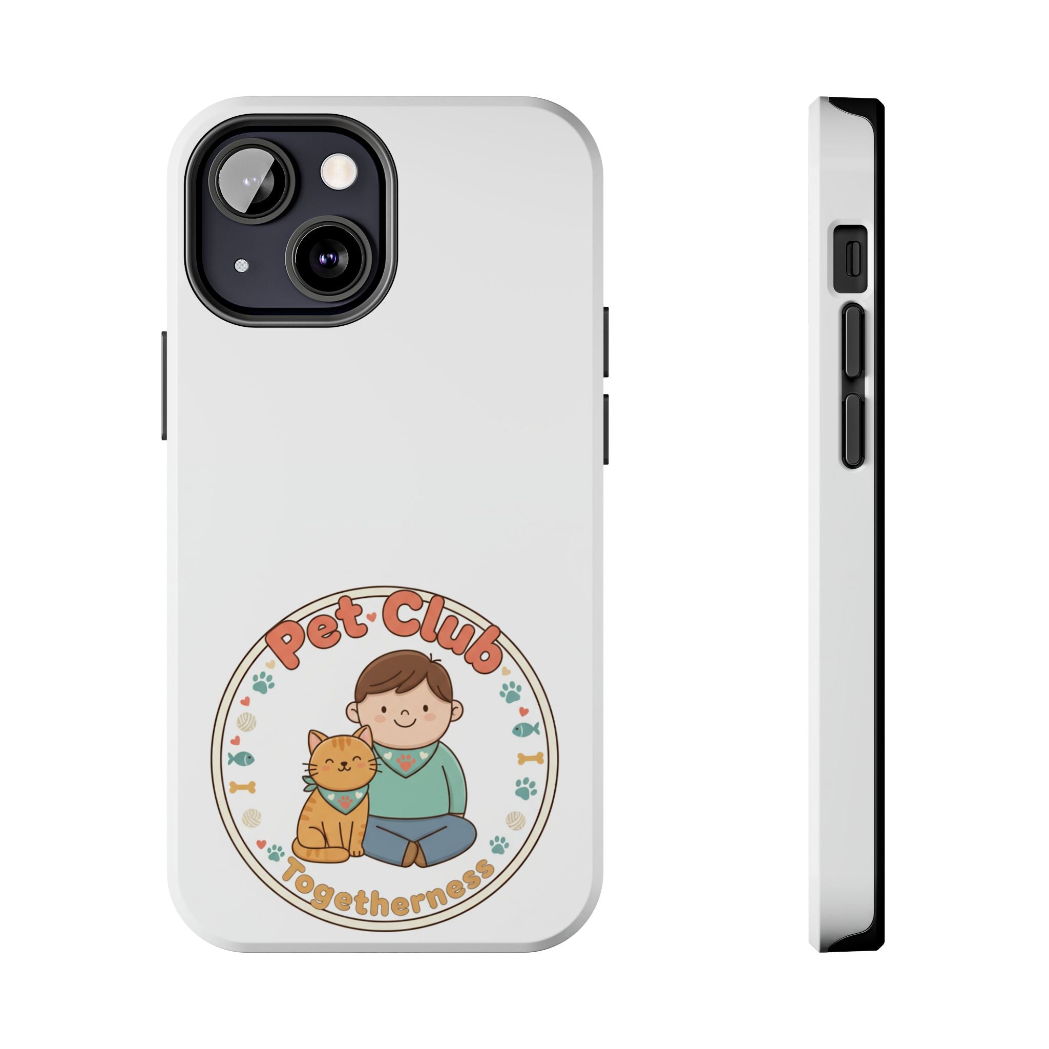 Pet Club Tough Phone Case — Cute Boy & Cat Illustration, "Togetherness" Design