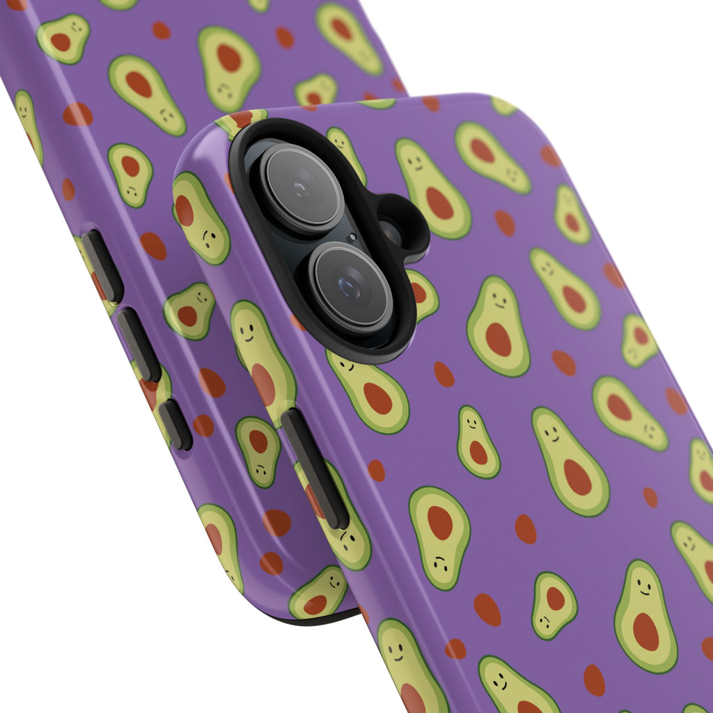 Avocado Pattern Tough Phone Case — Cute Purple Avocado Phone Cover