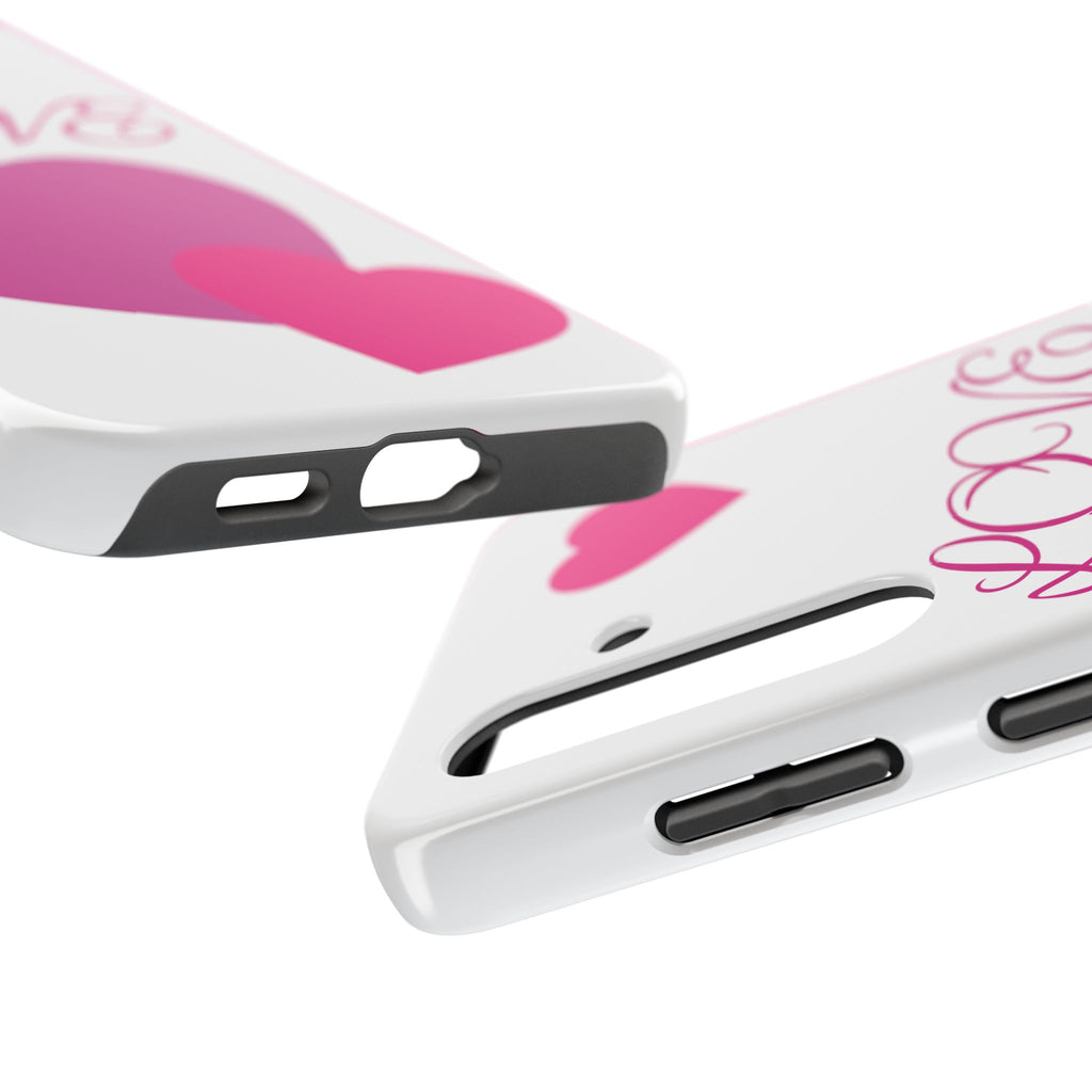 Love Heart Tough Phone Case — Pink Hearts Protective Phone Cover