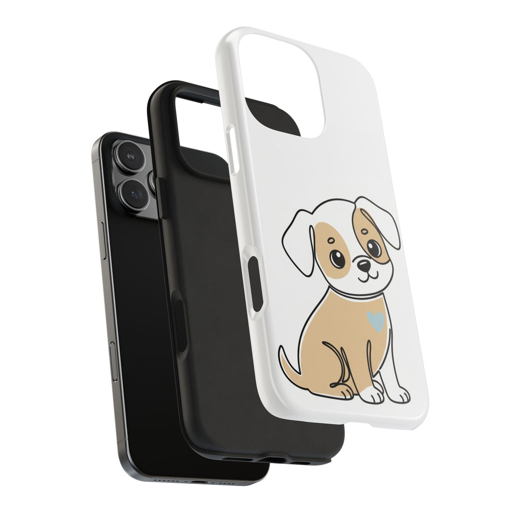 Cute Puppy Tough Phone Case – Cartoon Dog Protective Phone Cover