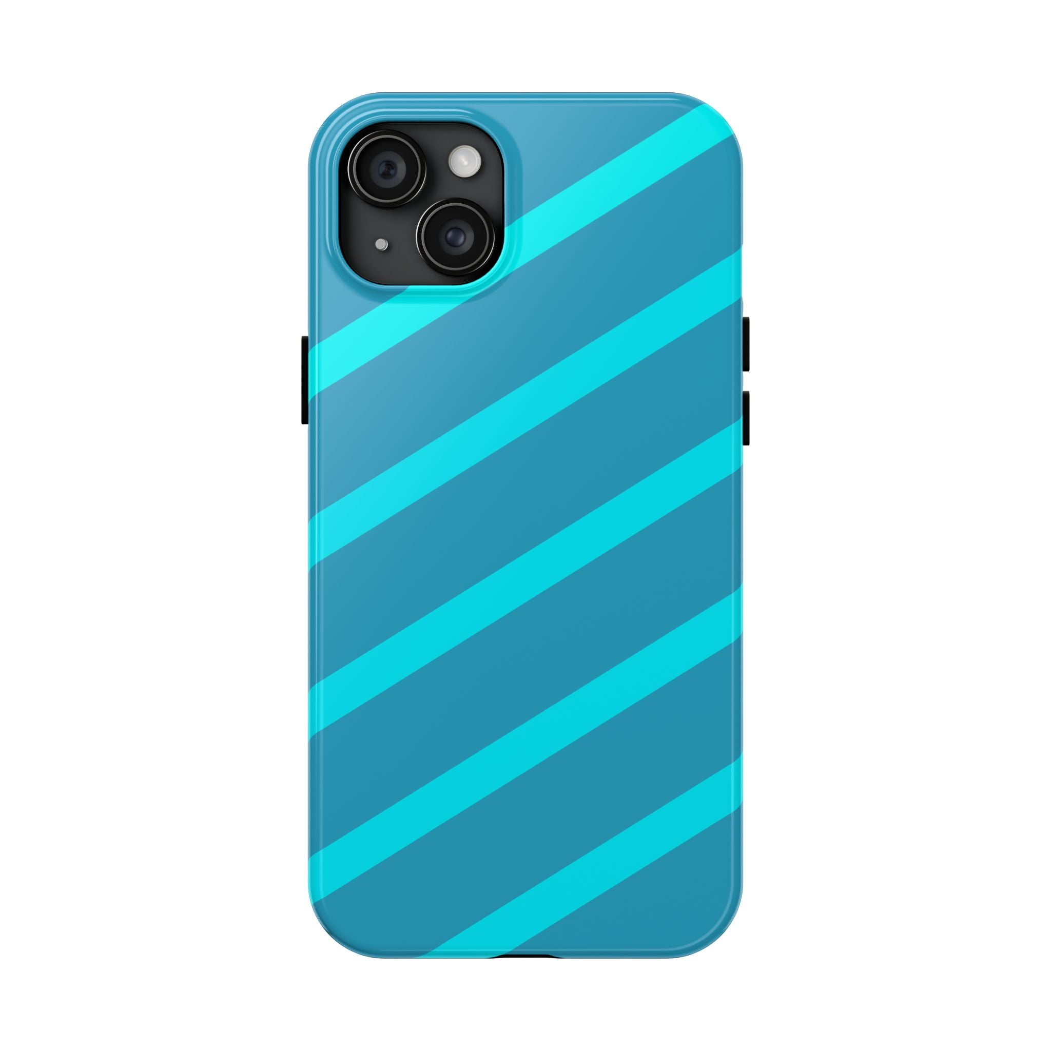 Tough Phone Case — Blue Diagonal Stripe Shockproof Cover