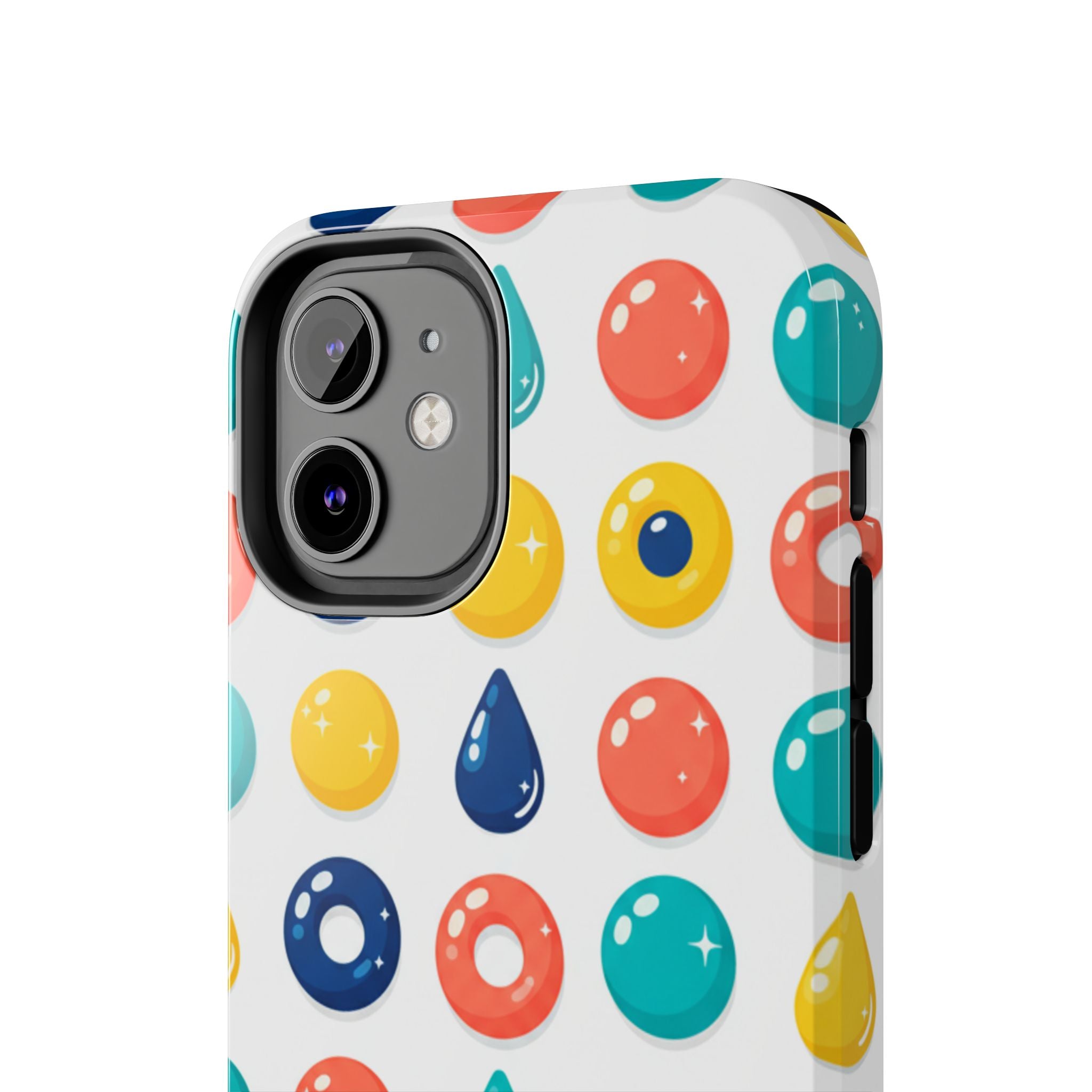 Colorful Candy Dot Tough Phone Case — Bright Retro Polka Drop Design
