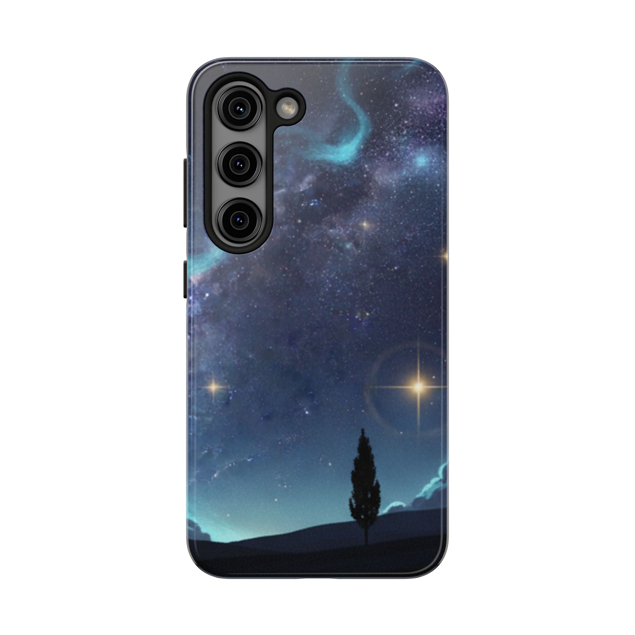 Galaxy Night Sky Tough Phone Case — Starry Landscape Protective Phone Cover