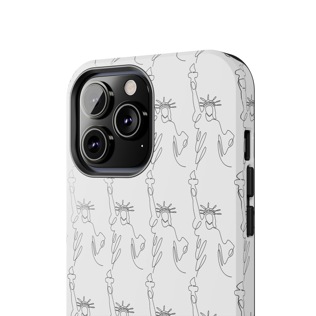 Statue of Liberty Sketch Tough Phone Case — Minimal Patriotic iPhone Cover