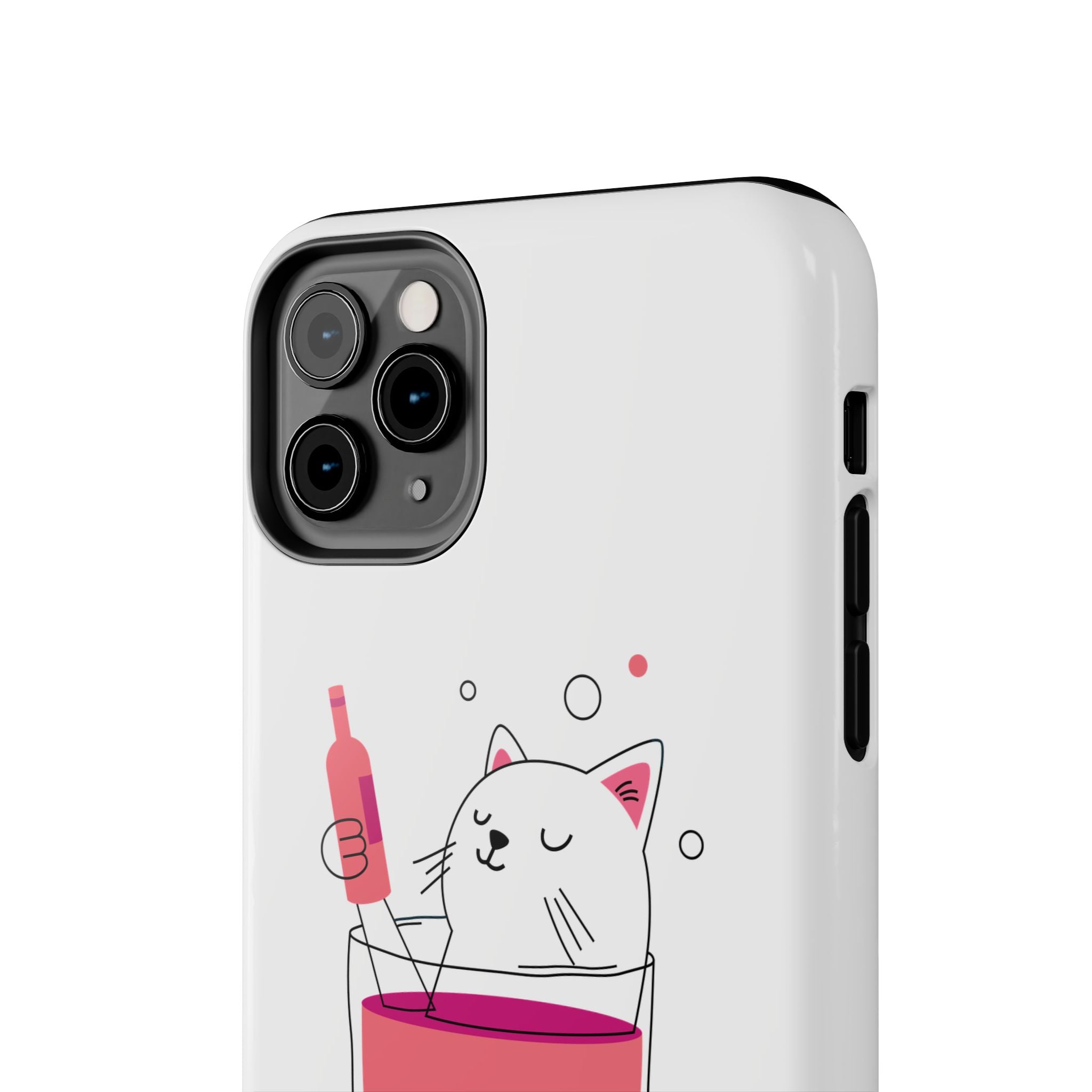 Cat Wine Phone Case — Cute Cat in Wine Glass Protective Case