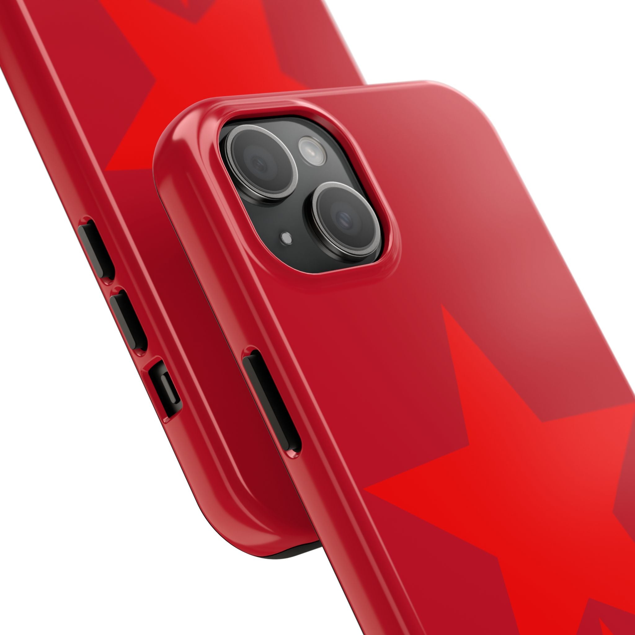 Red Star Tough Phone Case — Dual-Star Protective iPhone Cover