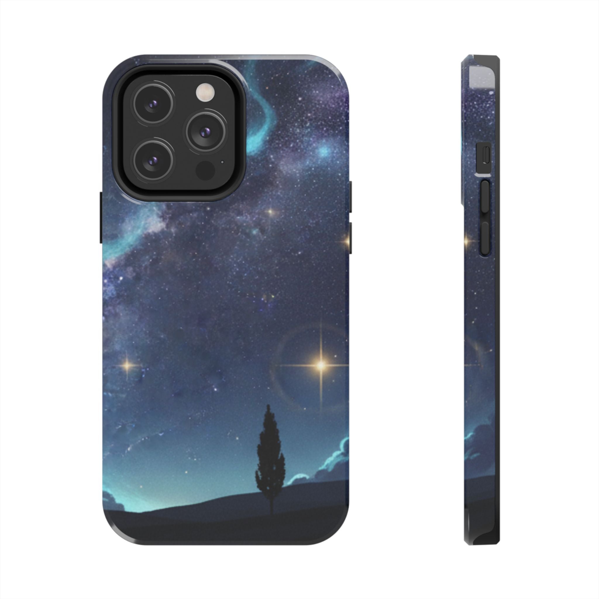 Galaxy Night Sky Tough Phone Case — Starry Landscape Protective Phone Cover