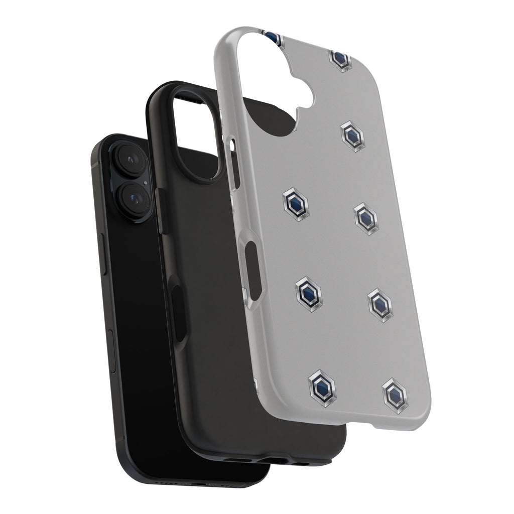 Tough Phone Case — Minimal Hex Rivet Armor (Gray)