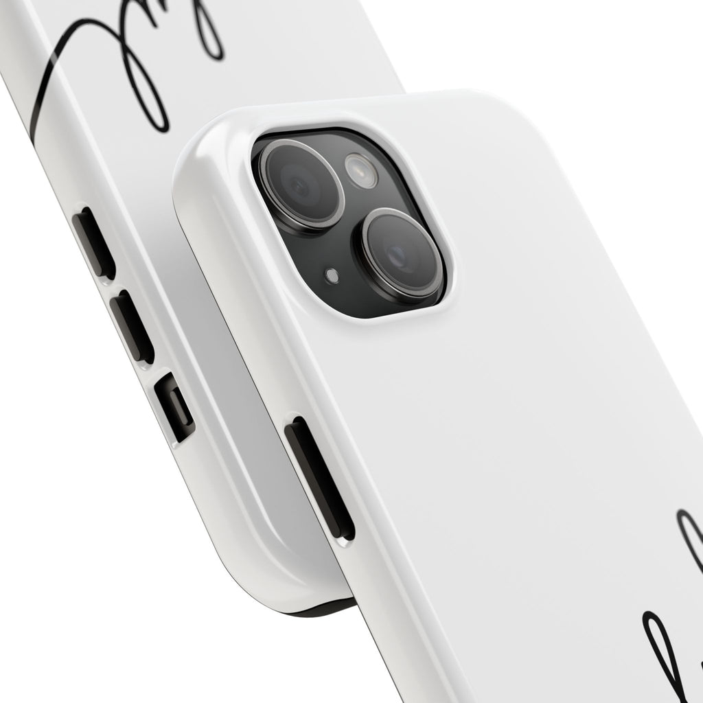Joyful Tough Phone Case — Minimal Script Protective Phone Cover