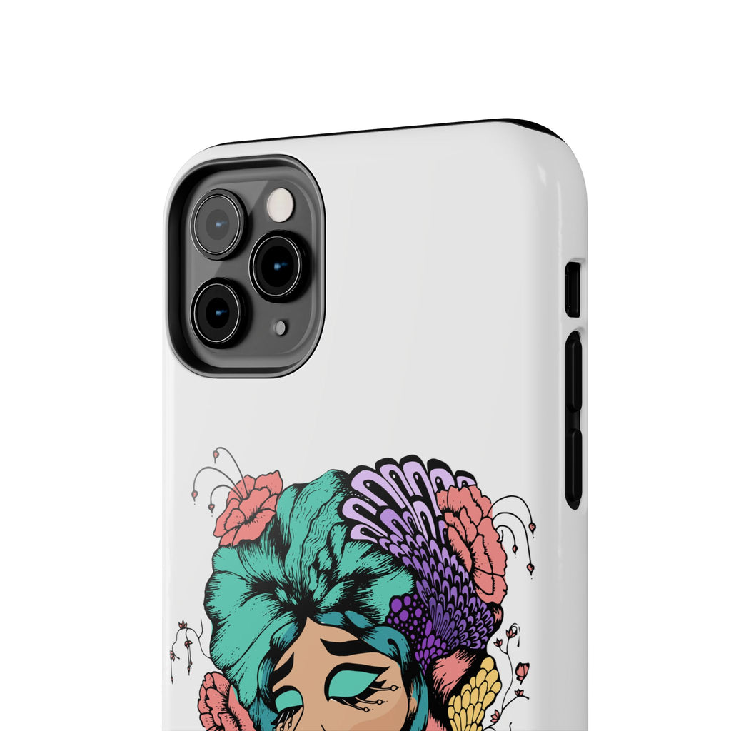 Tough Phone Case — Floral Pop Art Portrait Protective Cover