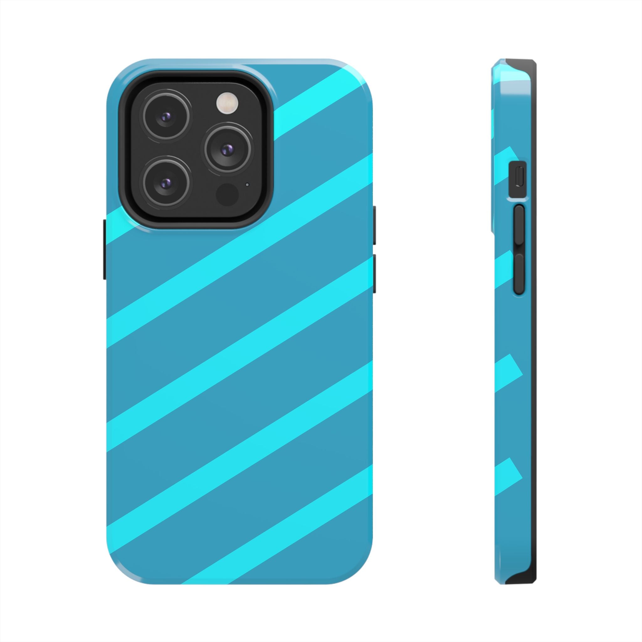 Tough Phone Case — Blue Diagonal Stripe Shockproof Cover