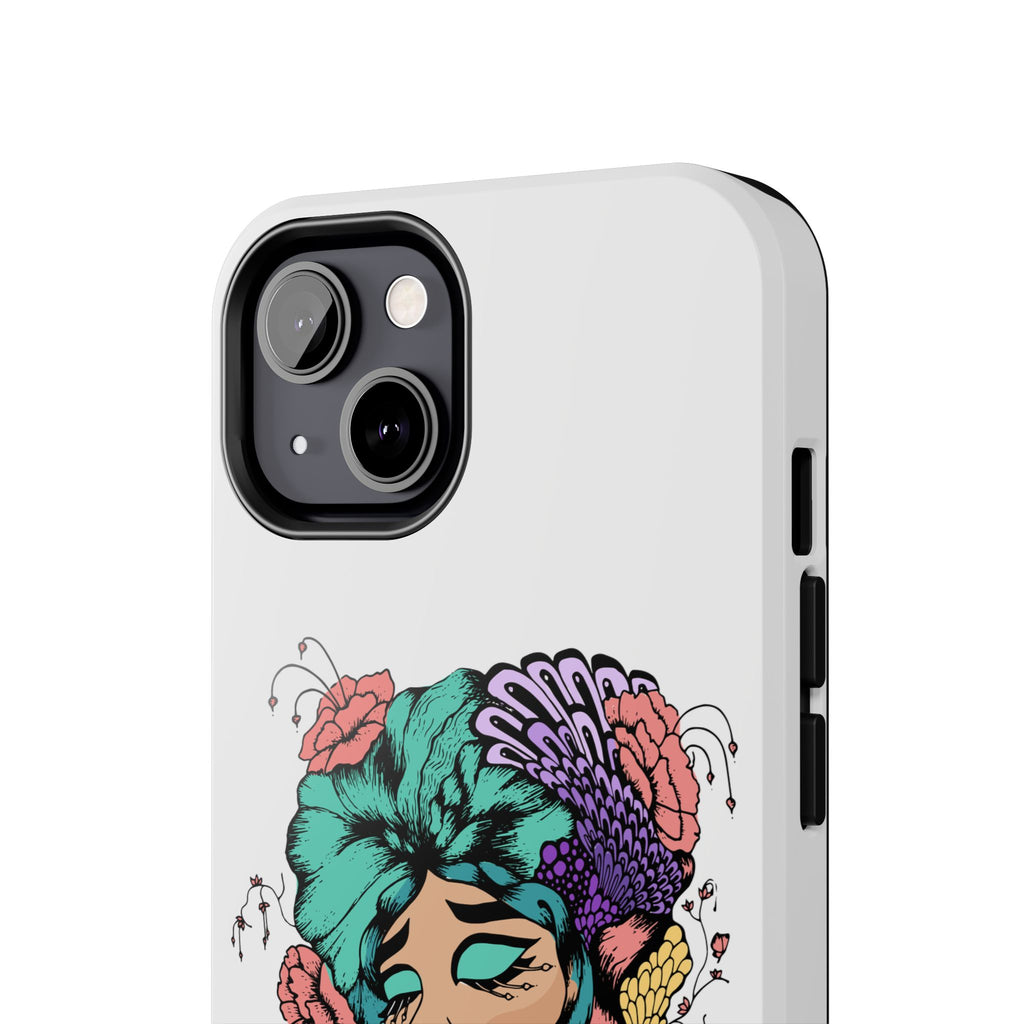 Tough Phone Case — Floral Pop Art Portrait Protective Cover