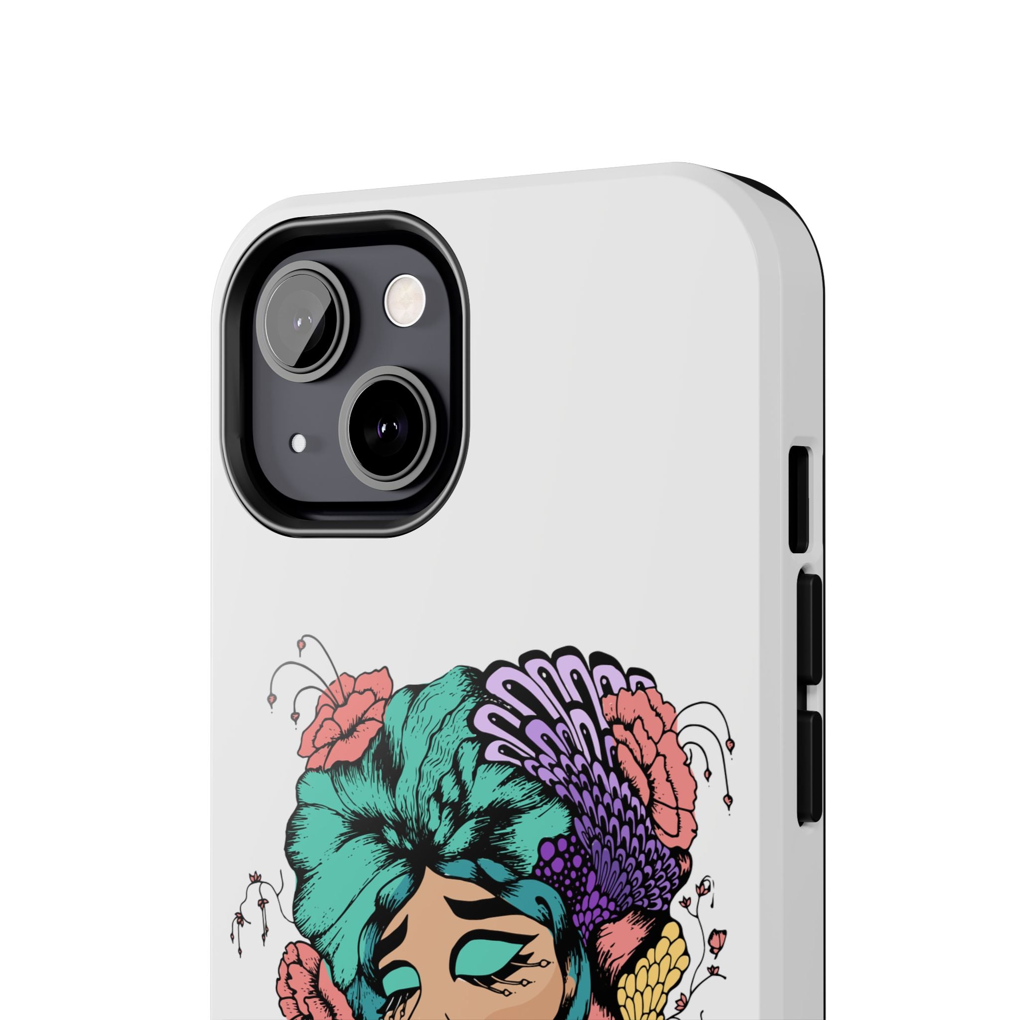Tough Phone Case — Floral Pop Art Portrait Protective Cover