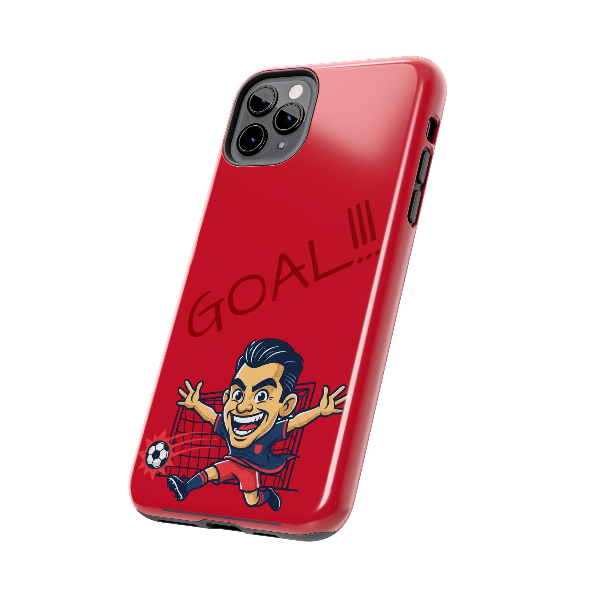 Phone Case — 'GOAL!!!' Cartoon Soccer Player Tough Protective Case