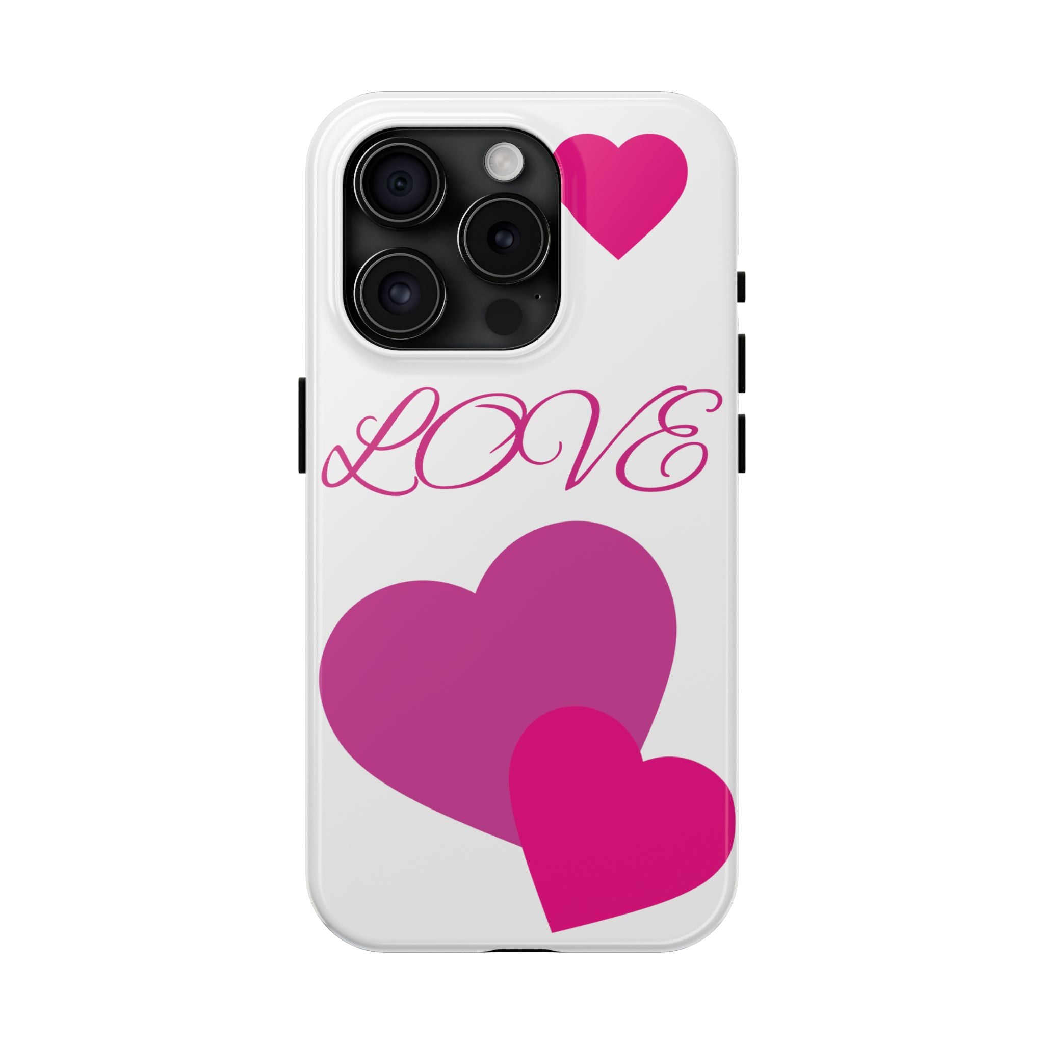 Love Heart Tough Phone Case — Pink Hearts Protective Phone Cover