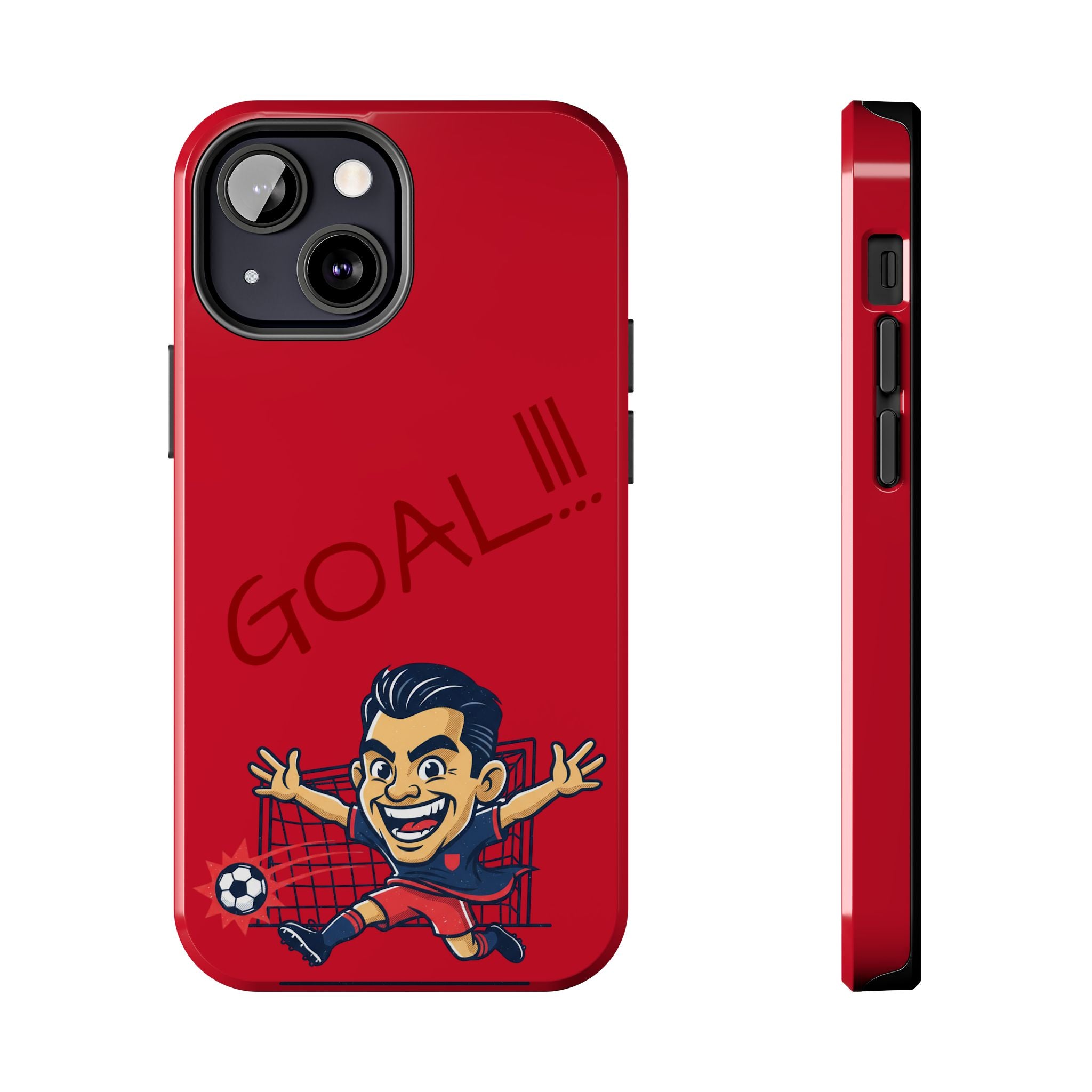 Phone Case — 'GOAL!!!' Cartoon Soccer Player Tough Protective Case