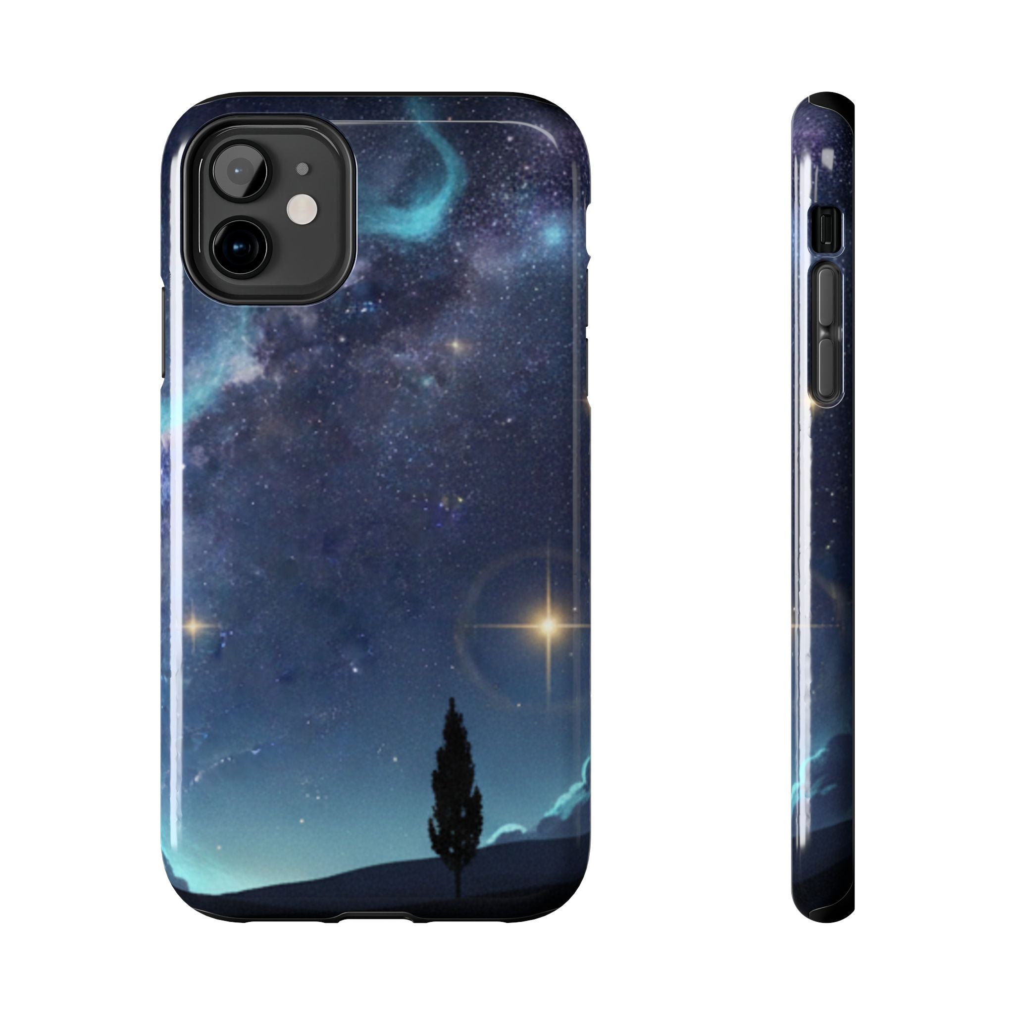 Galaxy Night Sky Tough Phone Case — Starry Landscape Protective Phone Cover