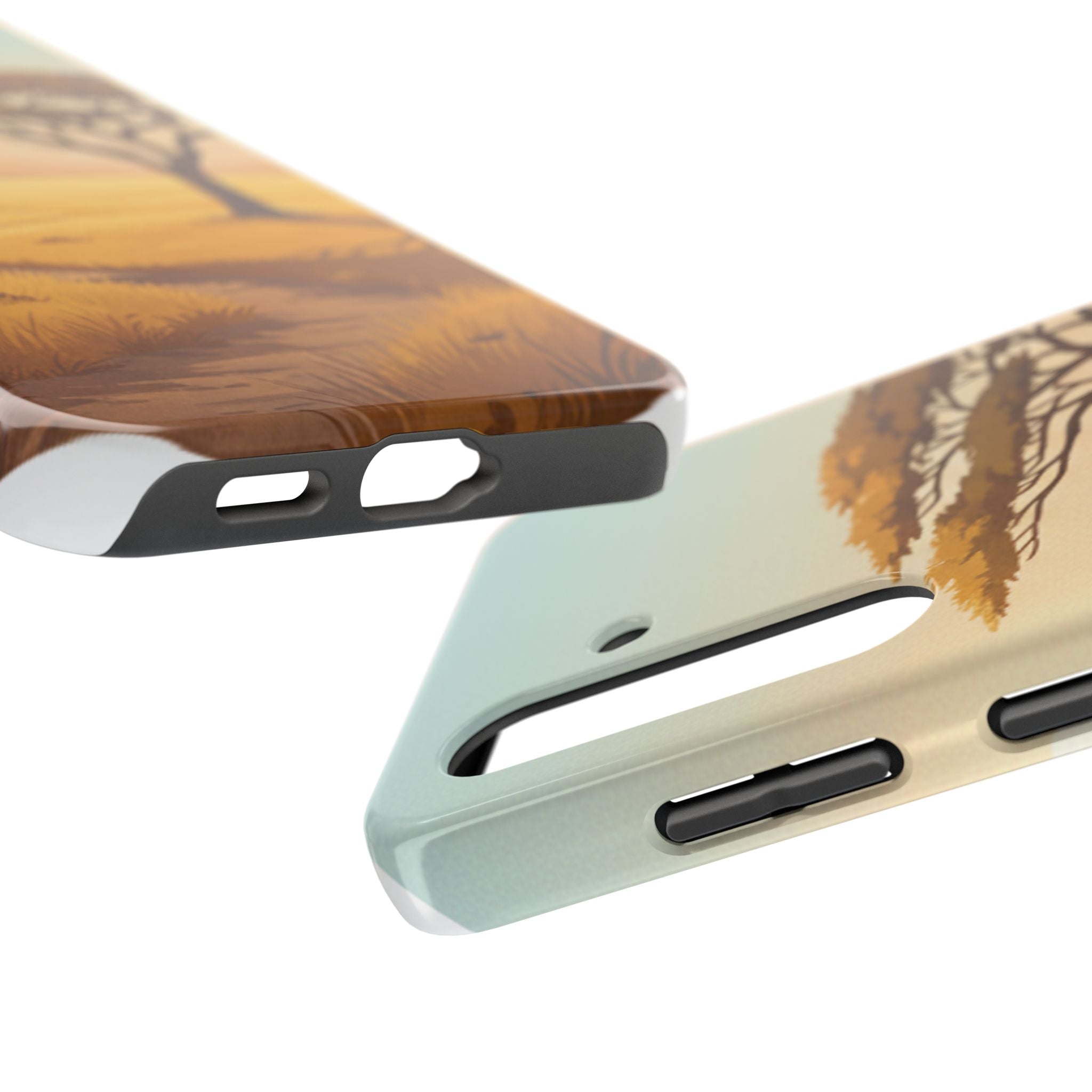 Safari Sunset Tough Phone Case — African Savanna Tree Design