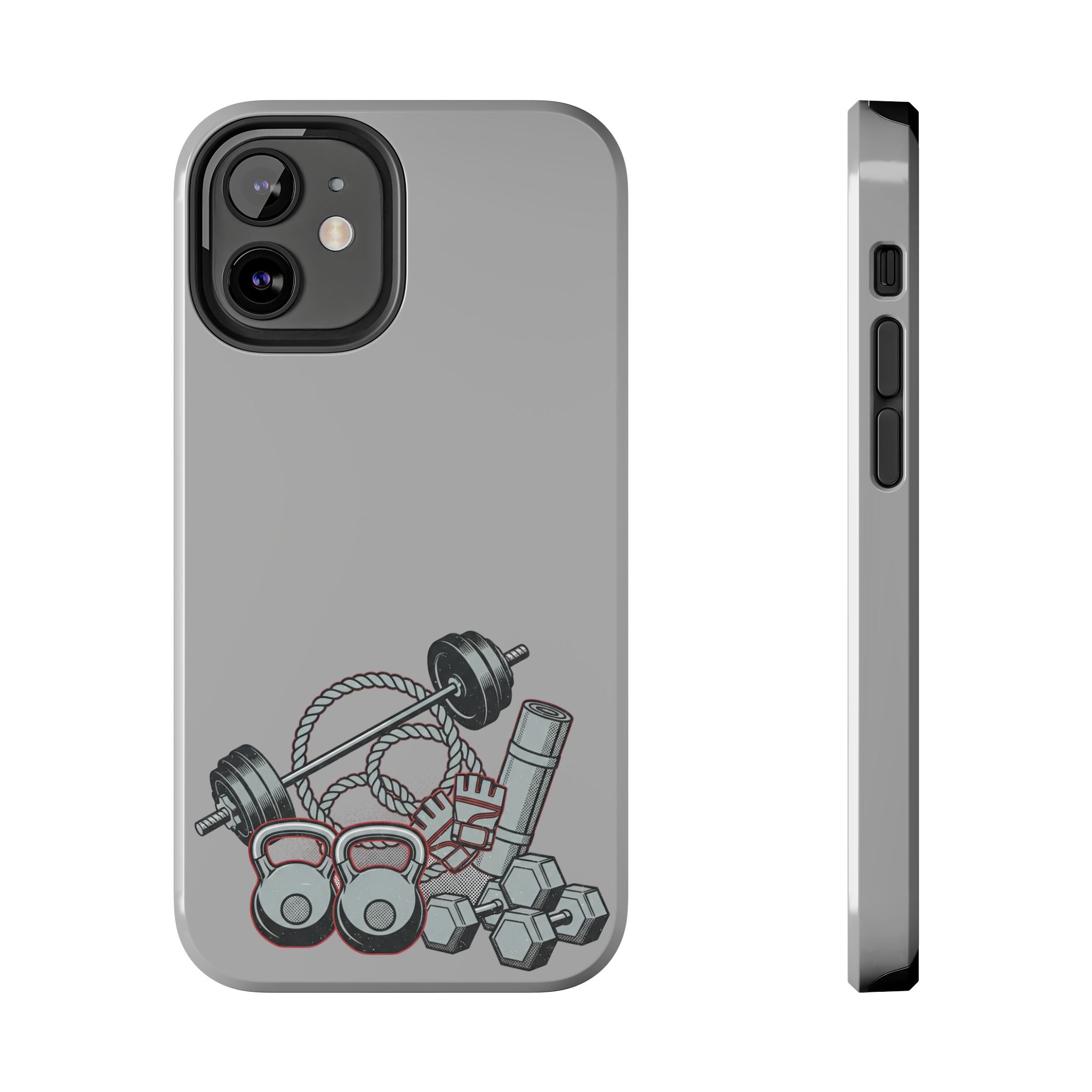 Fitness Gear Tough Phone Case — Dumbbells, Kettlebells & Jump Rope Design