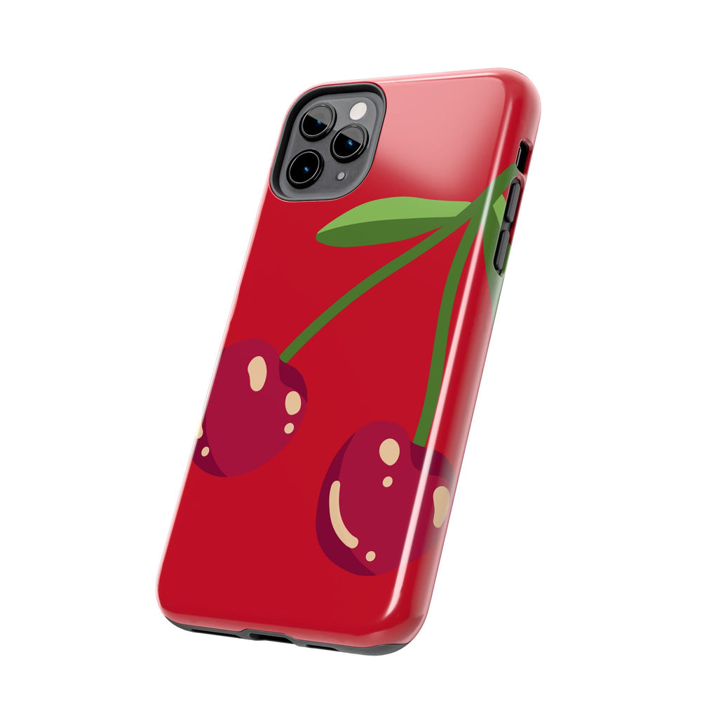 Cherry Red Tough Phone Case — Cute Retro Fruit iPhone Case
