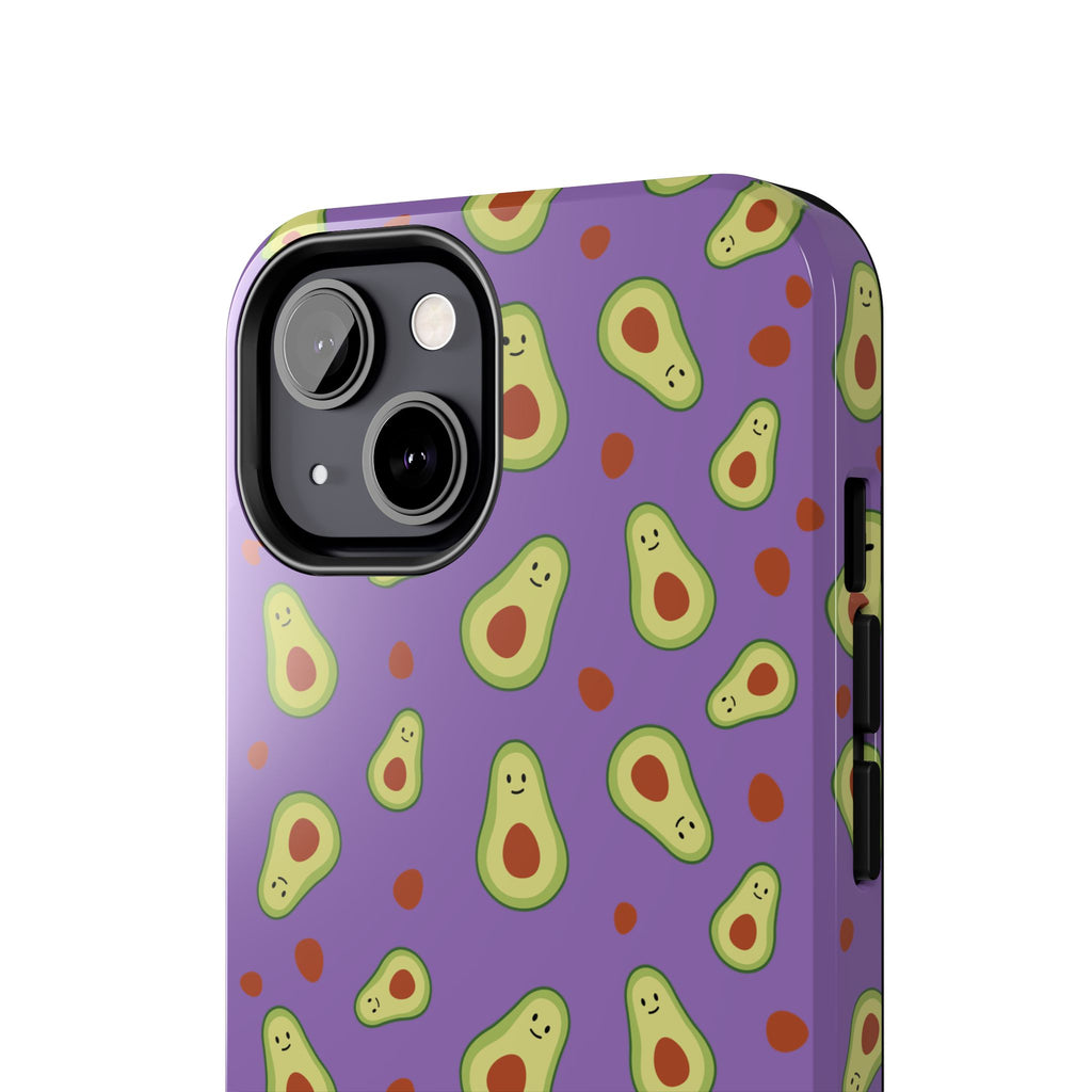 Avocado Pattern Tough Phone Case — Cute Purple Avocado Phone Cover