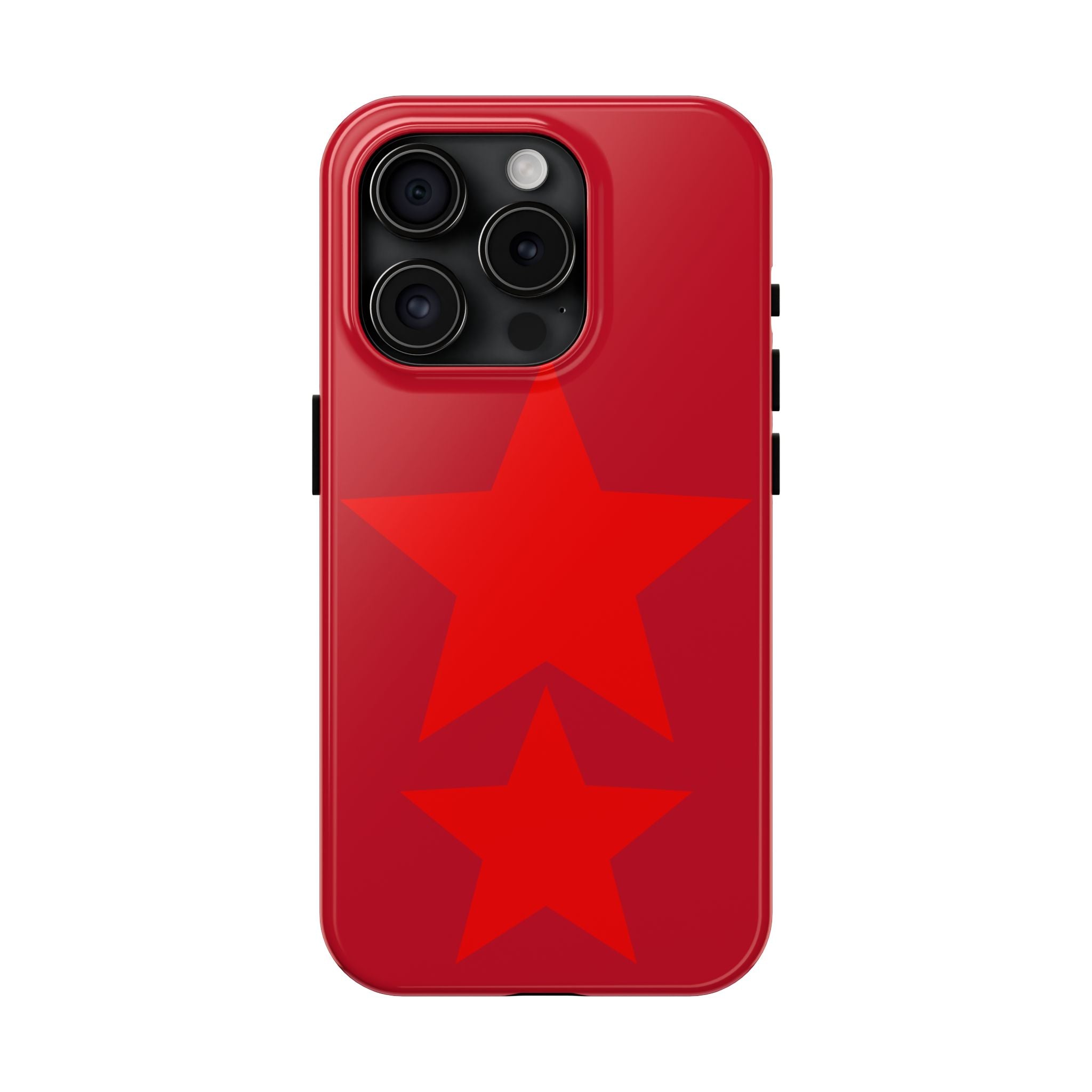 Red Star Tough Phone Case — Dual-Star Protective iPhone Cover