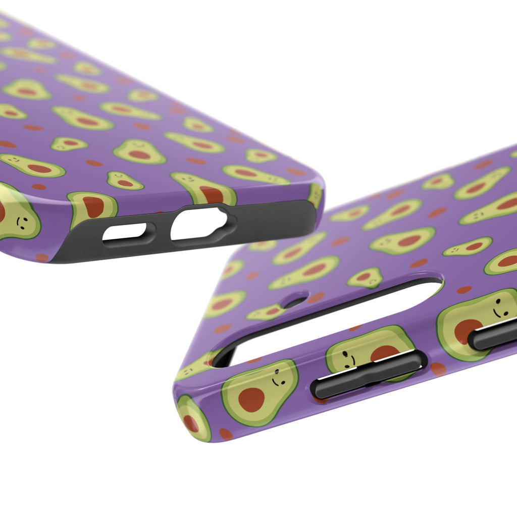 Avocado Pattern Tough Phone Case — Cute Purple Avocado Phone Cover