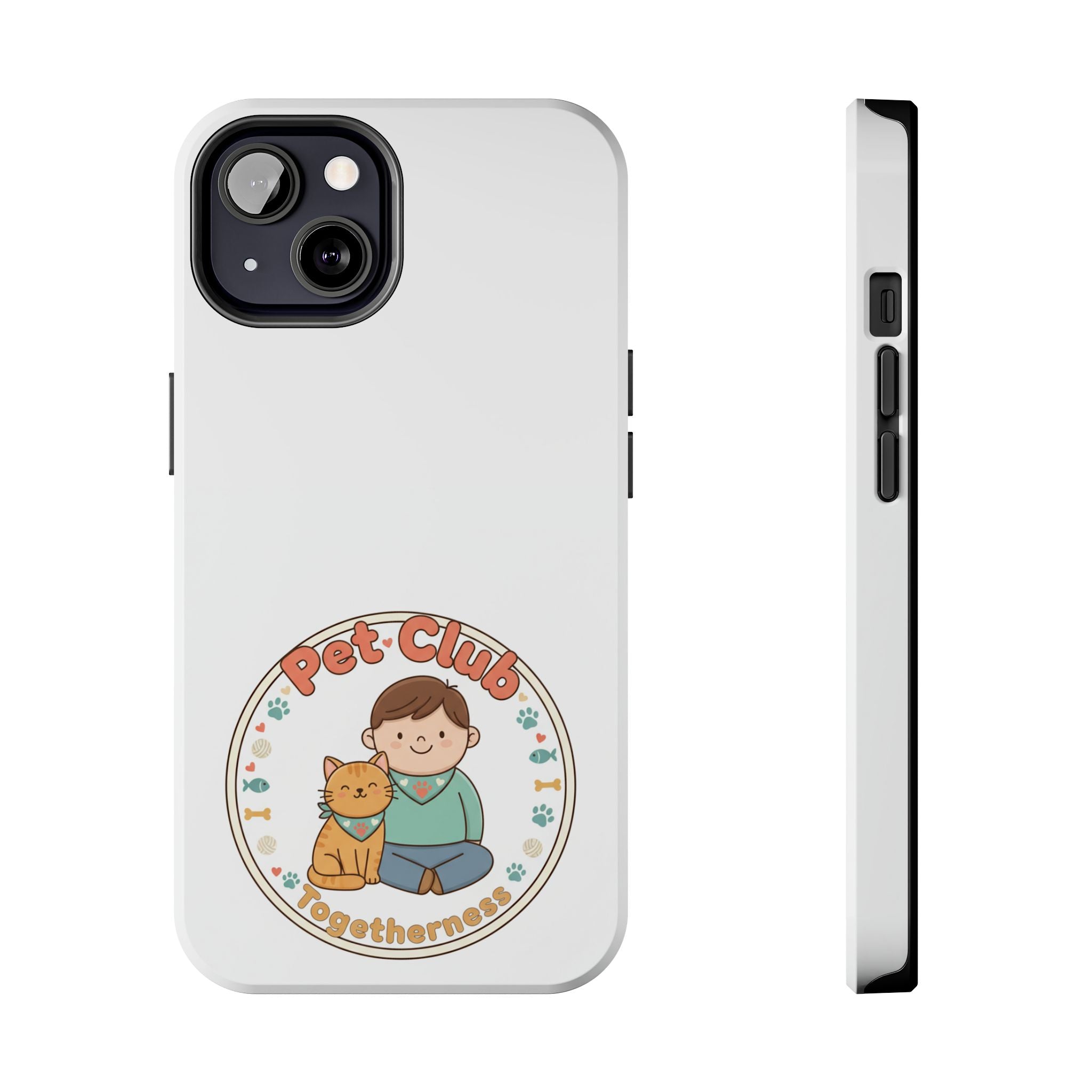 Pet Club Tough Phone Case — Cute Boy & Cat Illustration, "Togetherness" Design