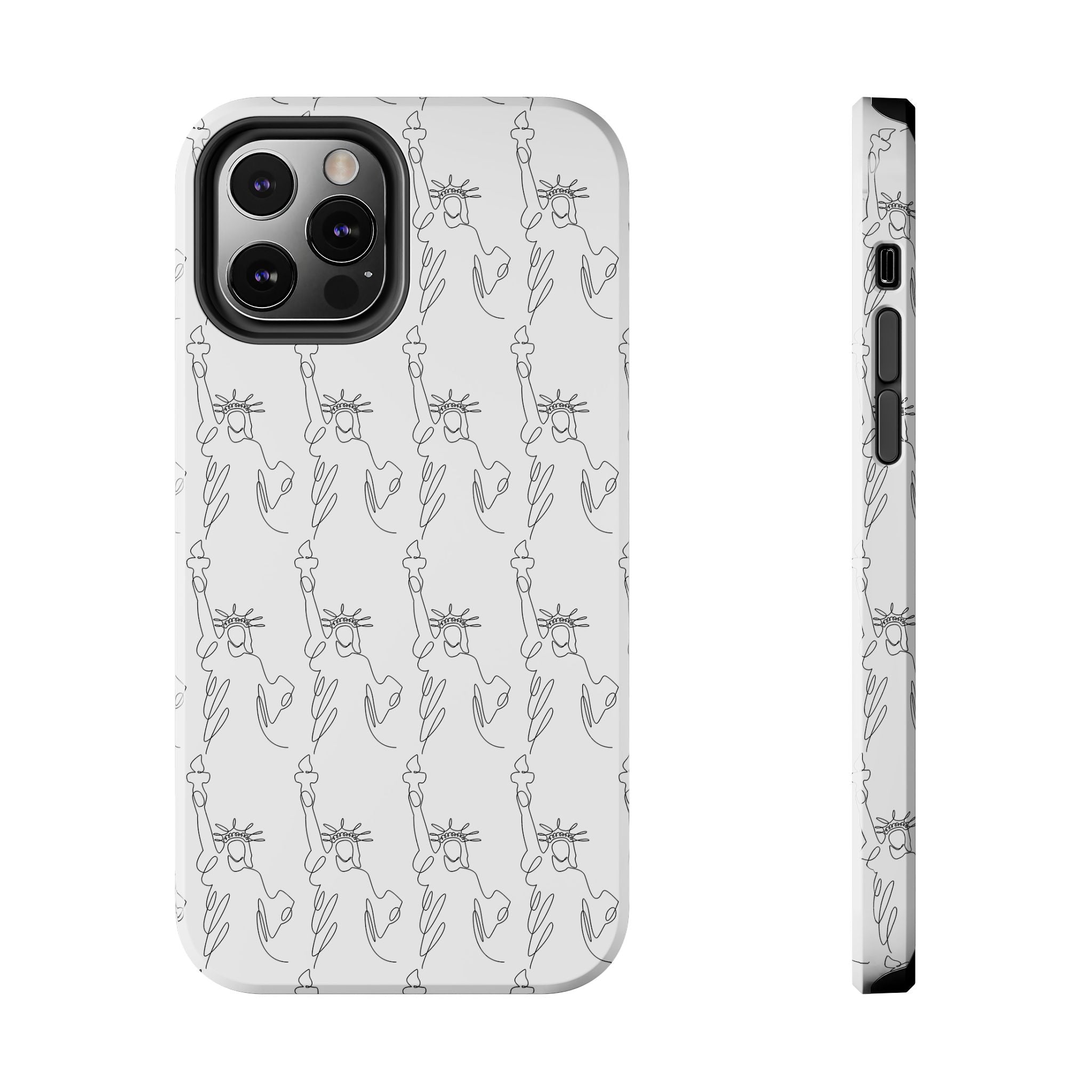 Statue of Liberty Sketch Tough Phone Case — Minimal Patriotic iPhone Cover