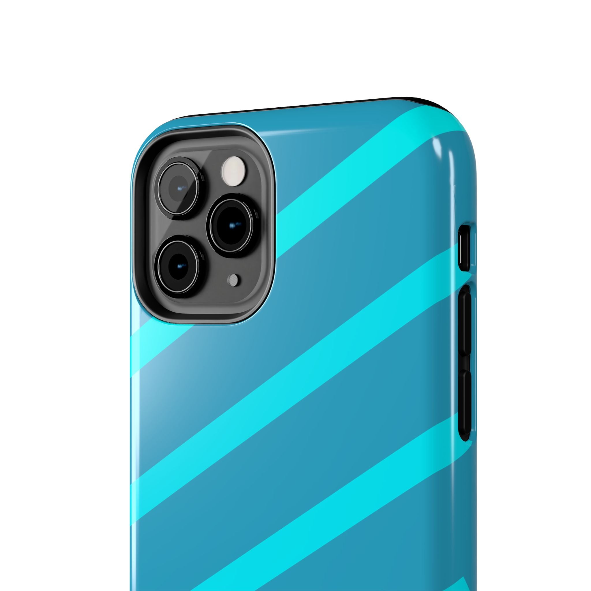 Tough Phone Case — Blue Diagonal Stripe Shockproof Cover