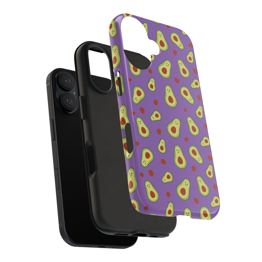 Avocado Pattern Tough Phone Case — Cute Purple Avocado Phone Cover