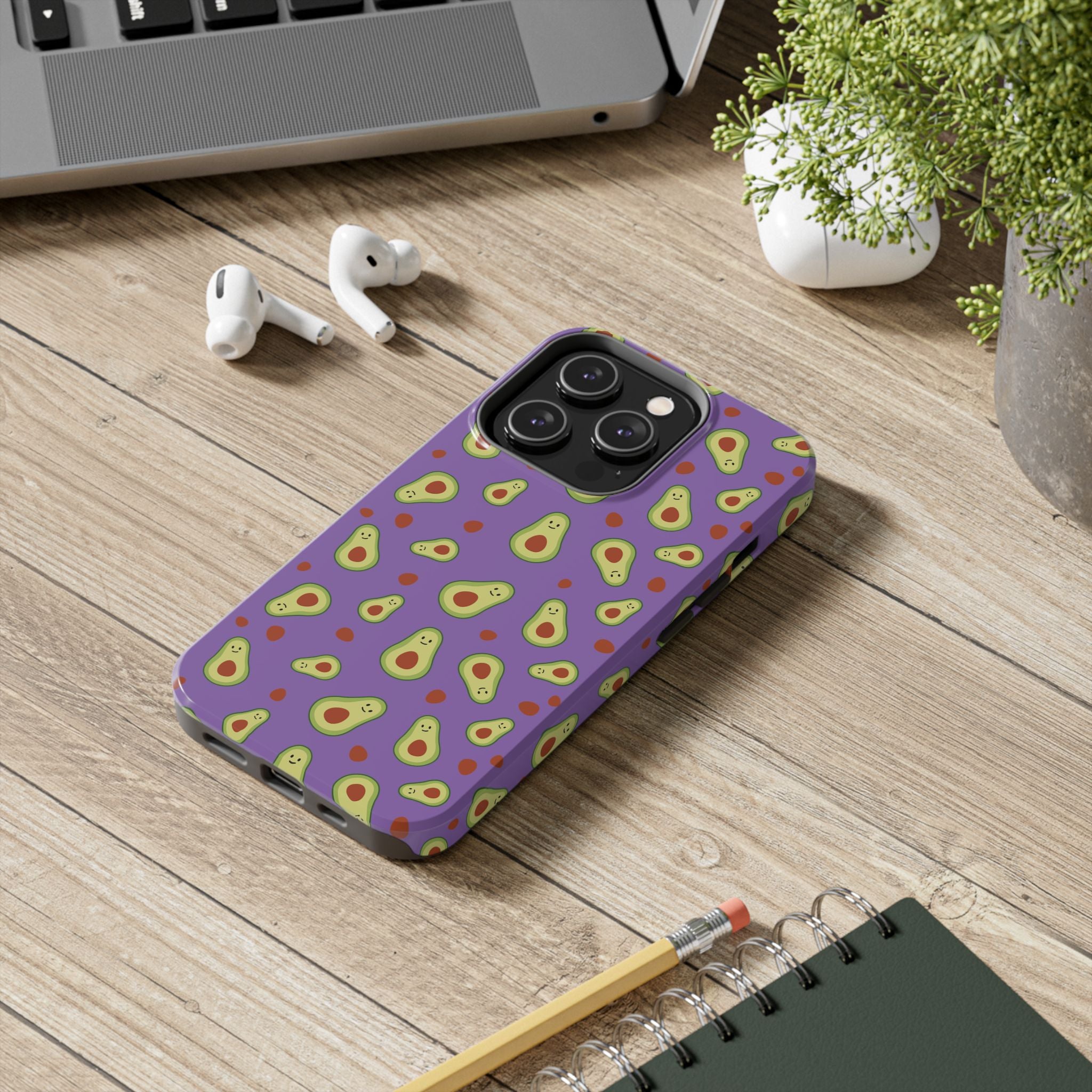 Avocado Pattern Tough Phone Case — Cute Purple Avocado Phone Cover