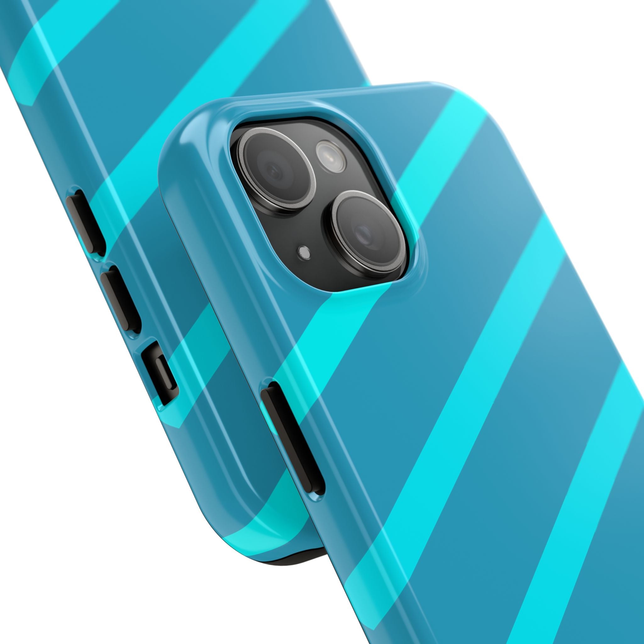Tough Phone Case — Blue Diagonal Stripe Shockproof Cover