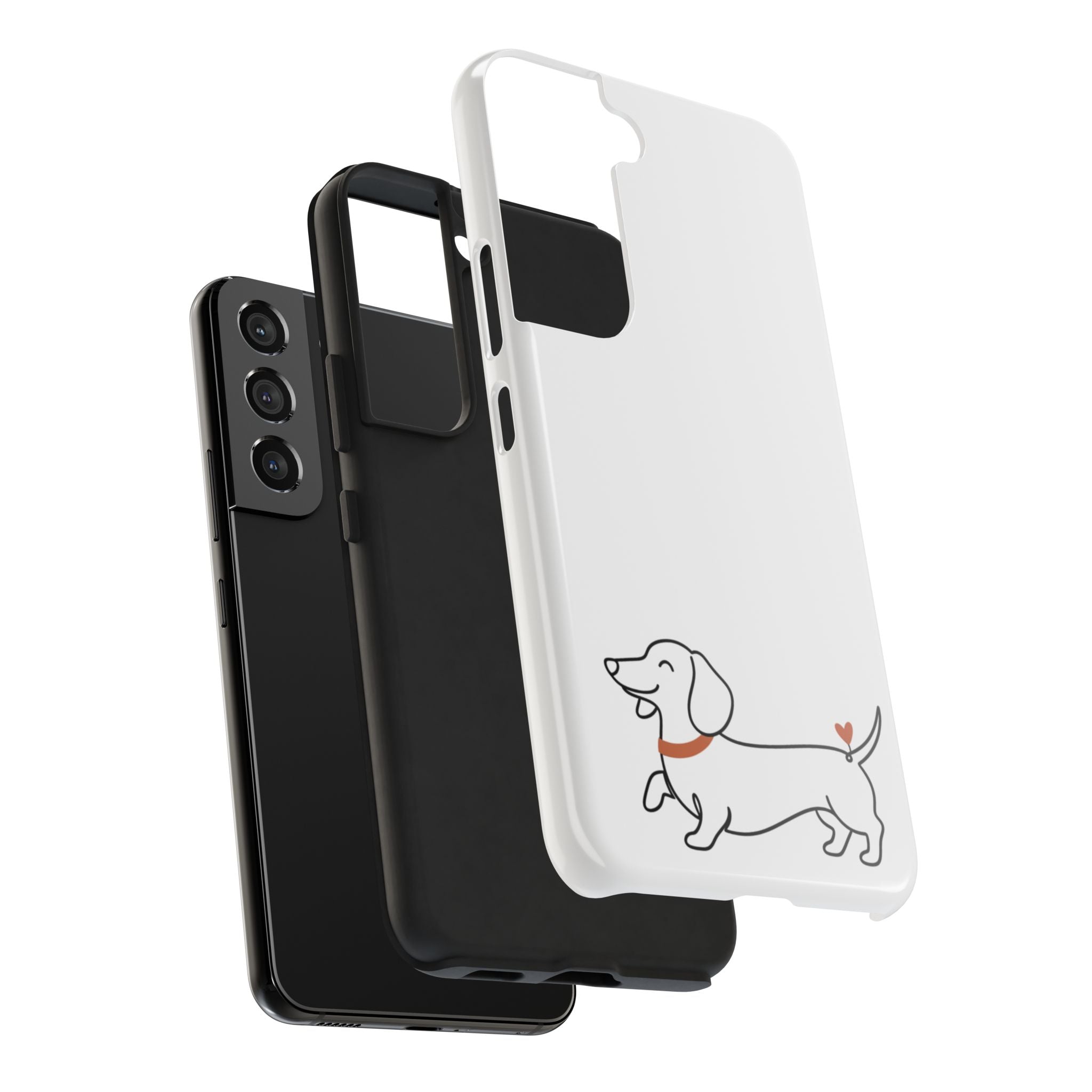 Dachshund Heart Tough Phone Case – Cute Wiener Dog Protective Phone Cover