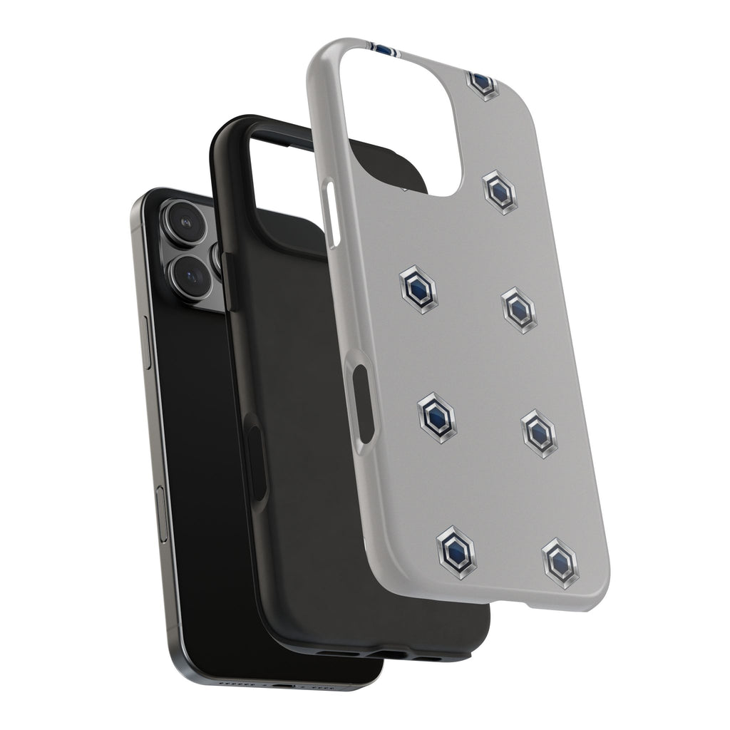 Tough Phone Case — Minimal Hex Rivet Armor (Gray)