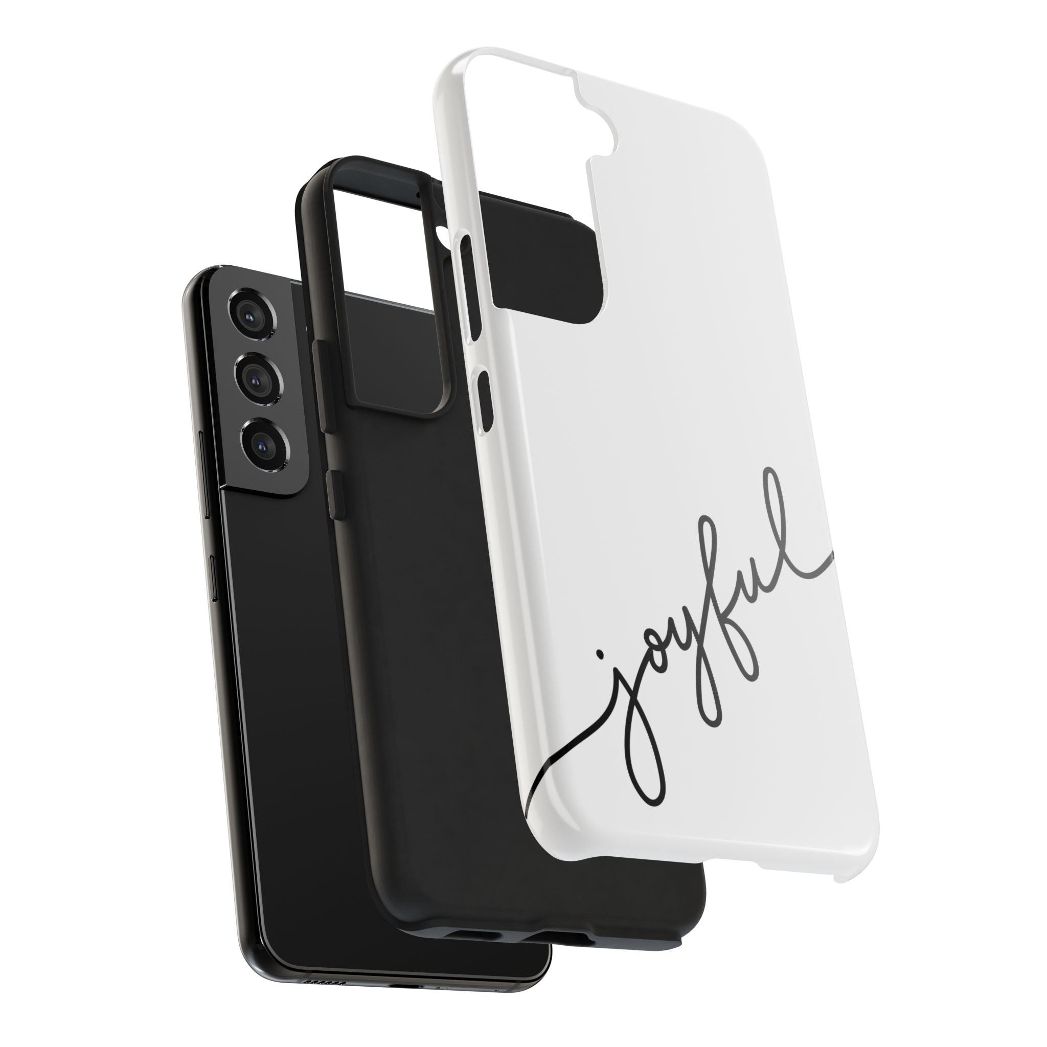 Joyful Tough Phone Case — Minimal Script Protective Phone Cover