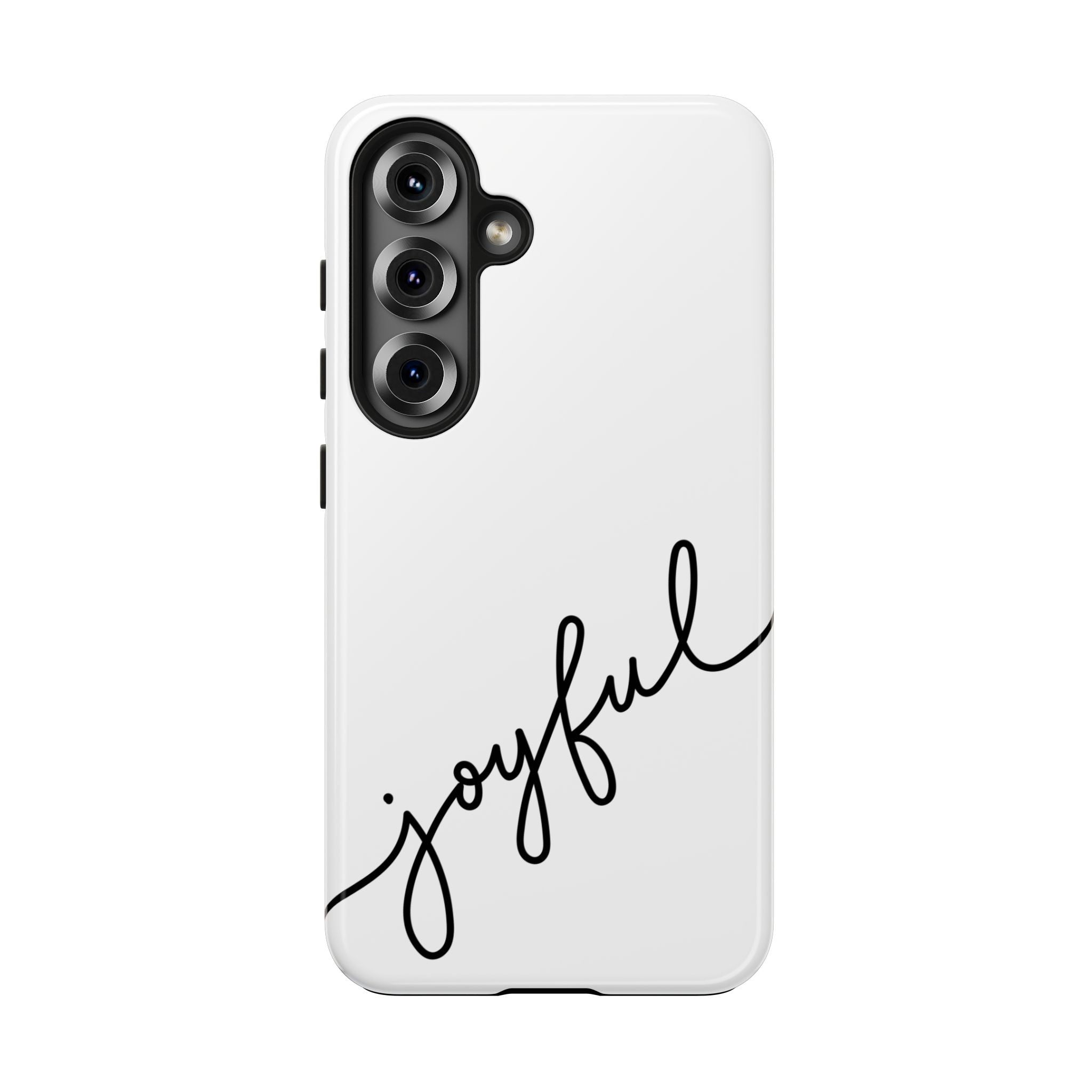 Joyful Tough Phone Case — Minimal Script Protective Phone Cover