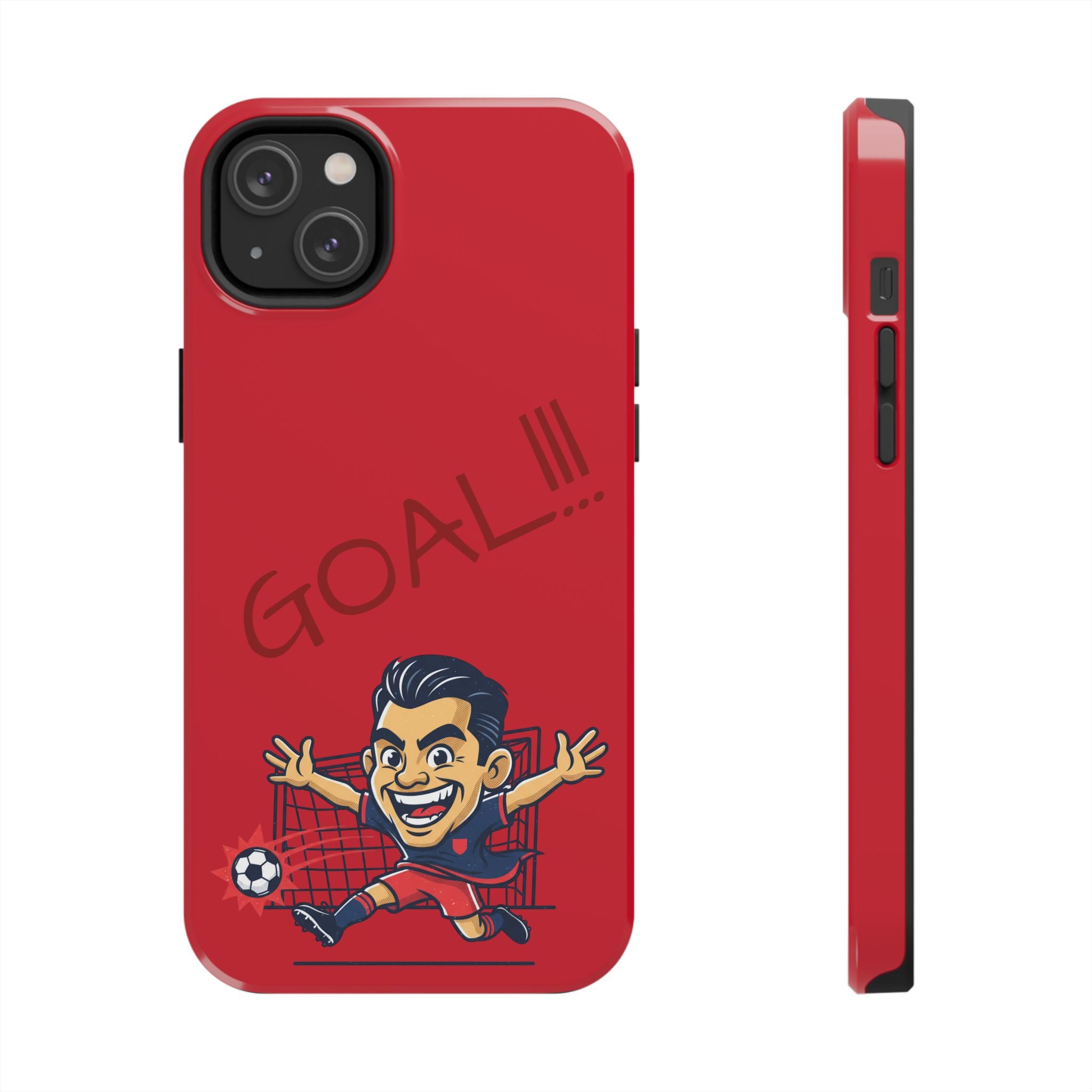 Phone Case — 'GOAL!!!' Cartoon Soccer Player Tough Protective Case