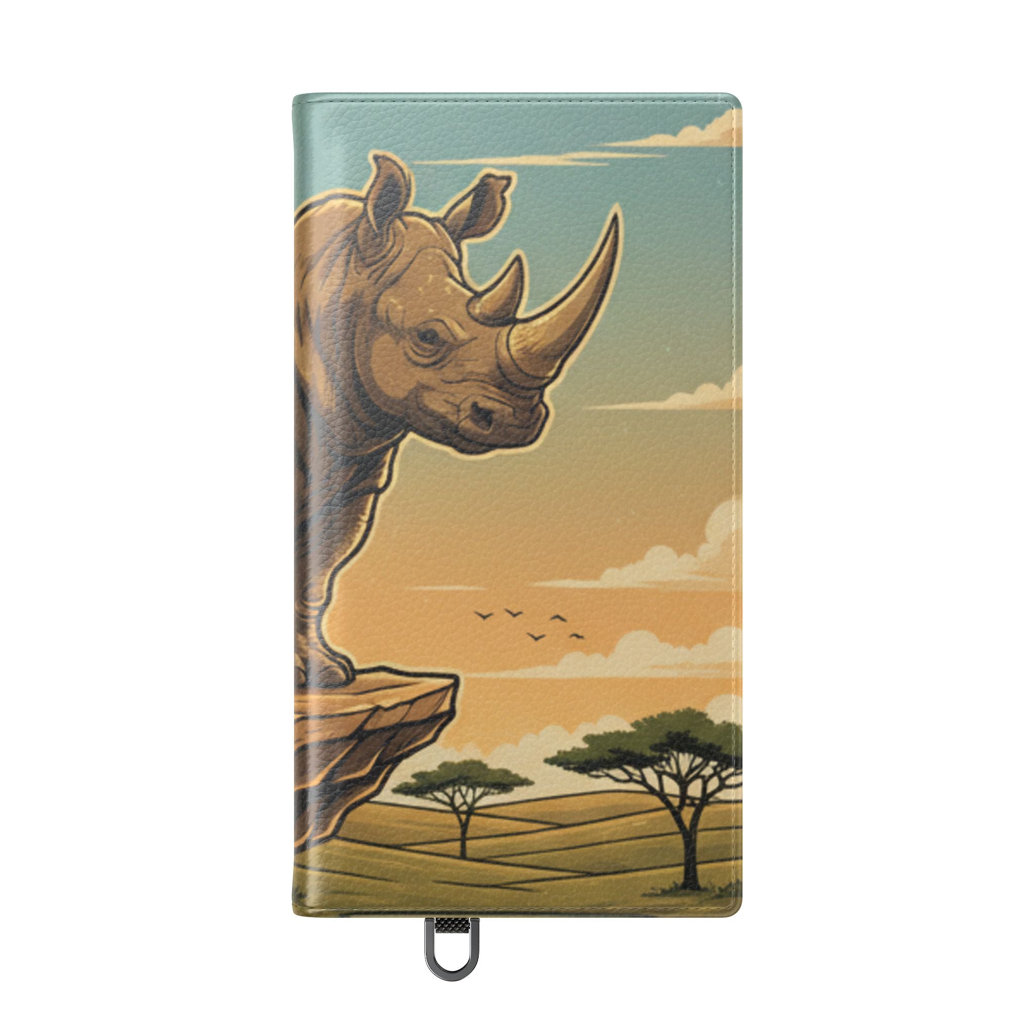 Rhino Sunset Flip Phone Case – Safari Wildlife Wallet Case