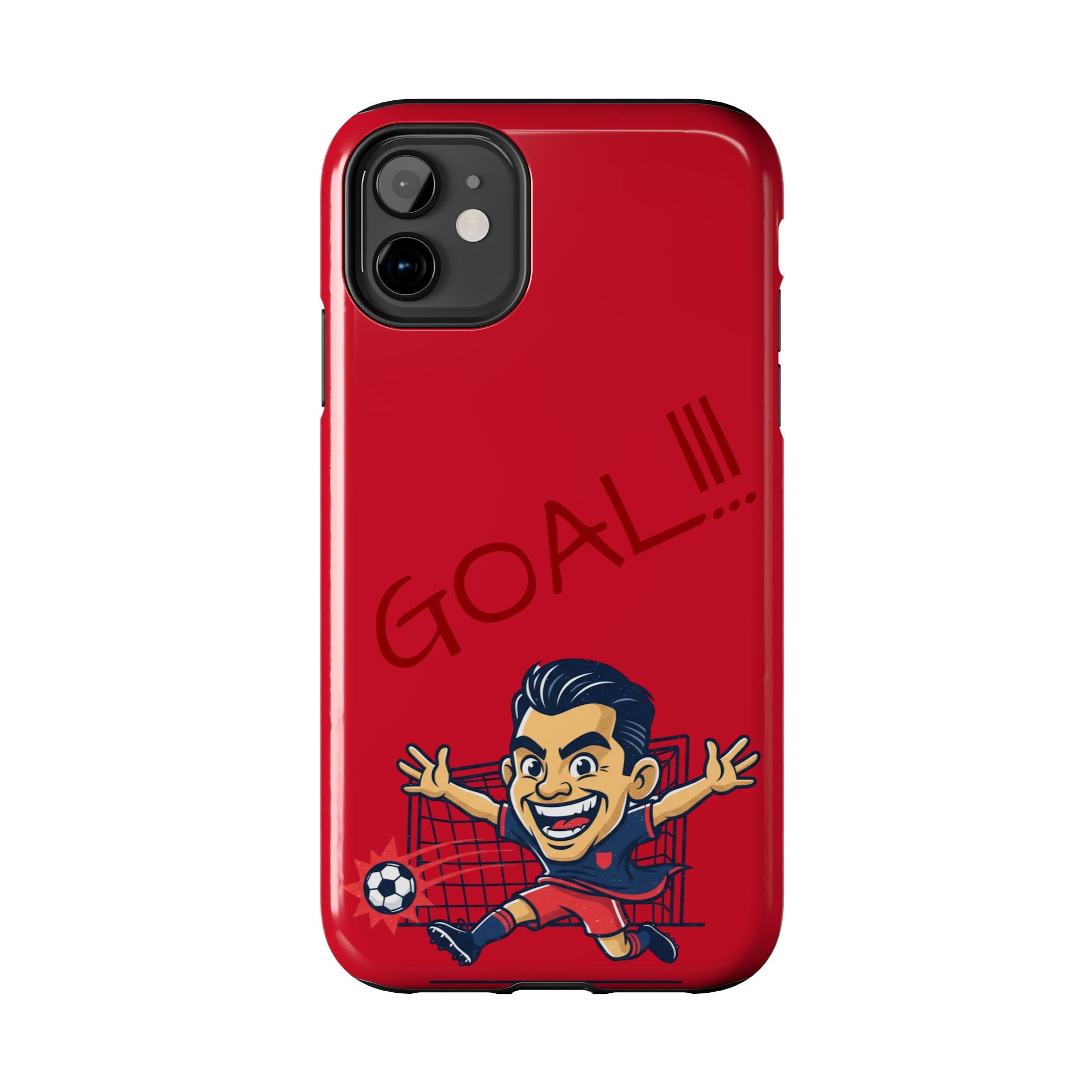 Phone Case — 'GOAL!!!' Cartoon Soccer Player Tough Protective Case