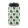 Tropical Leaves Tough Phone Case — Monstera & Pink Floral Protective Cover