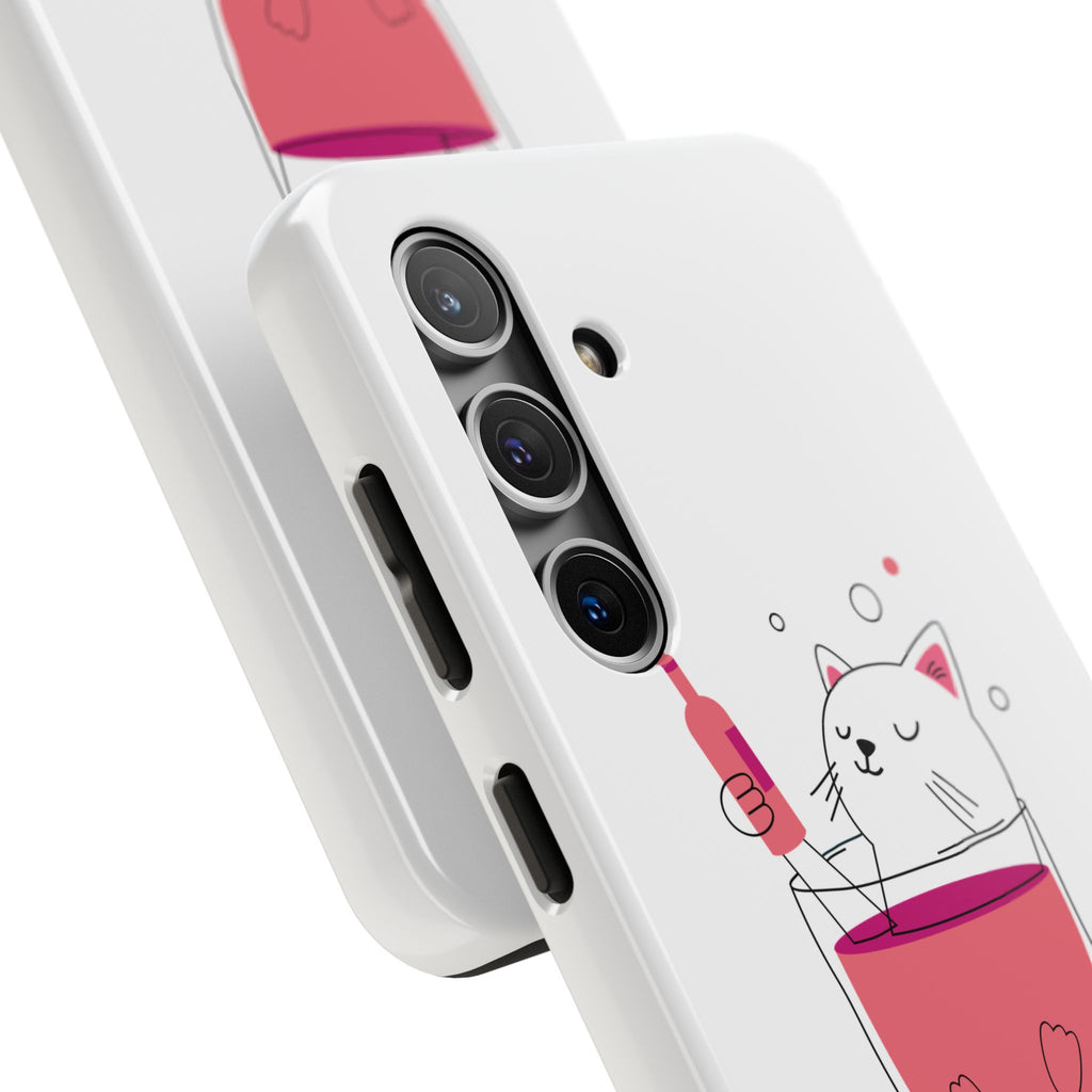 Cat Wine Phone Case — Cute Cat in Wine Glass Protective Case