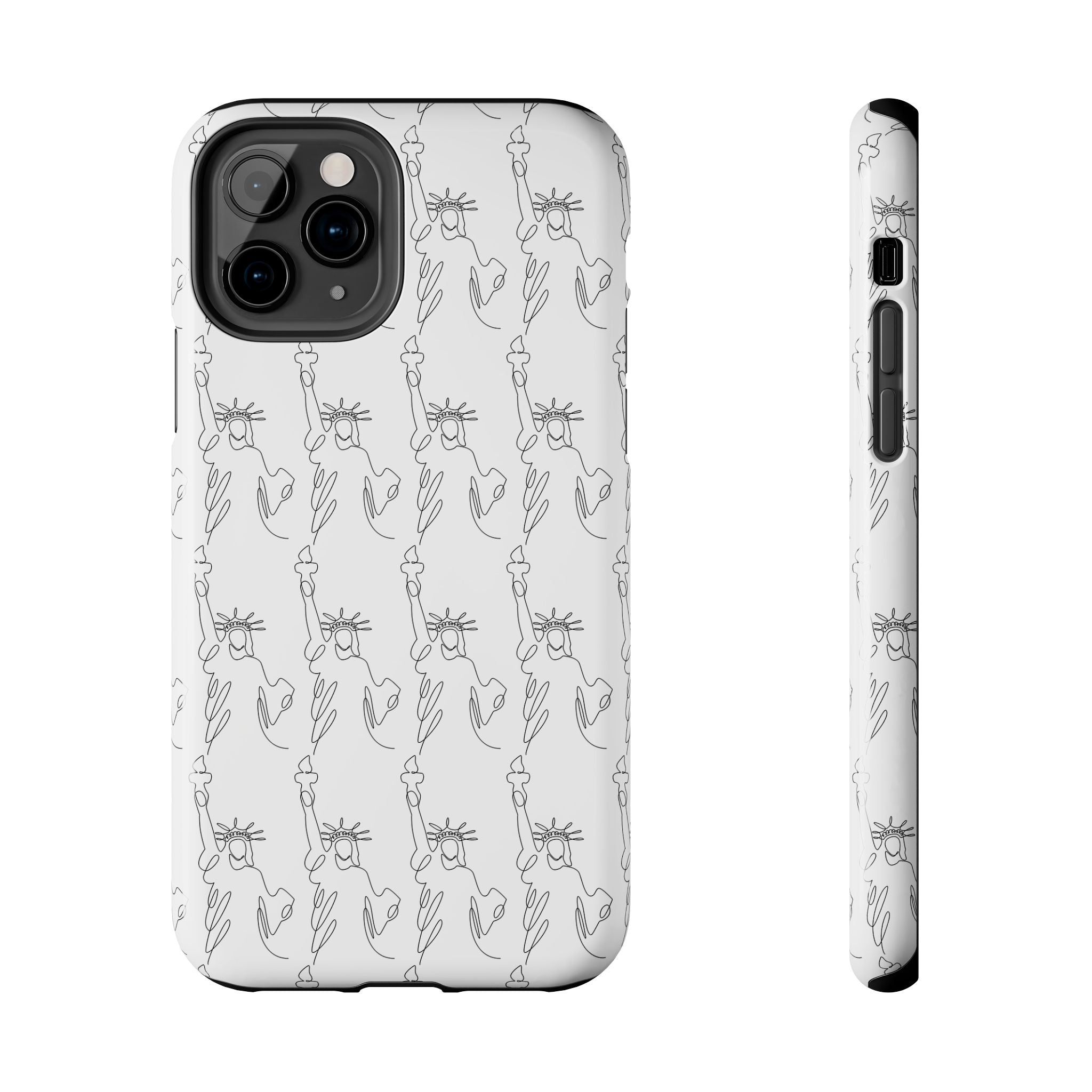 Statue of Liberty Sketch Tough Phone Case — Minimal Patriotic iPhone Cover