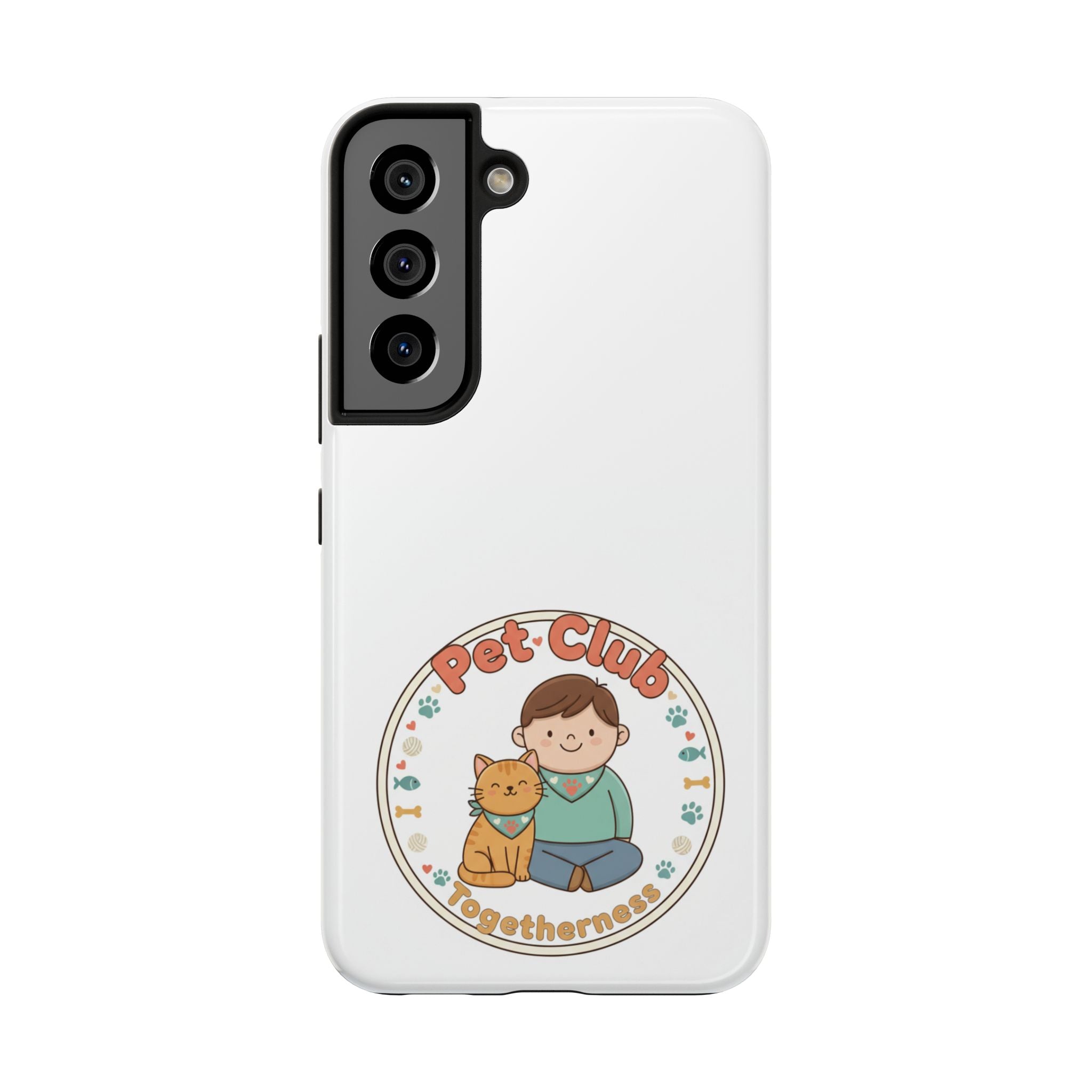 Pet Club Tough Phone Case — Cute Boy & Cat Illustration, "Togetherness" Design