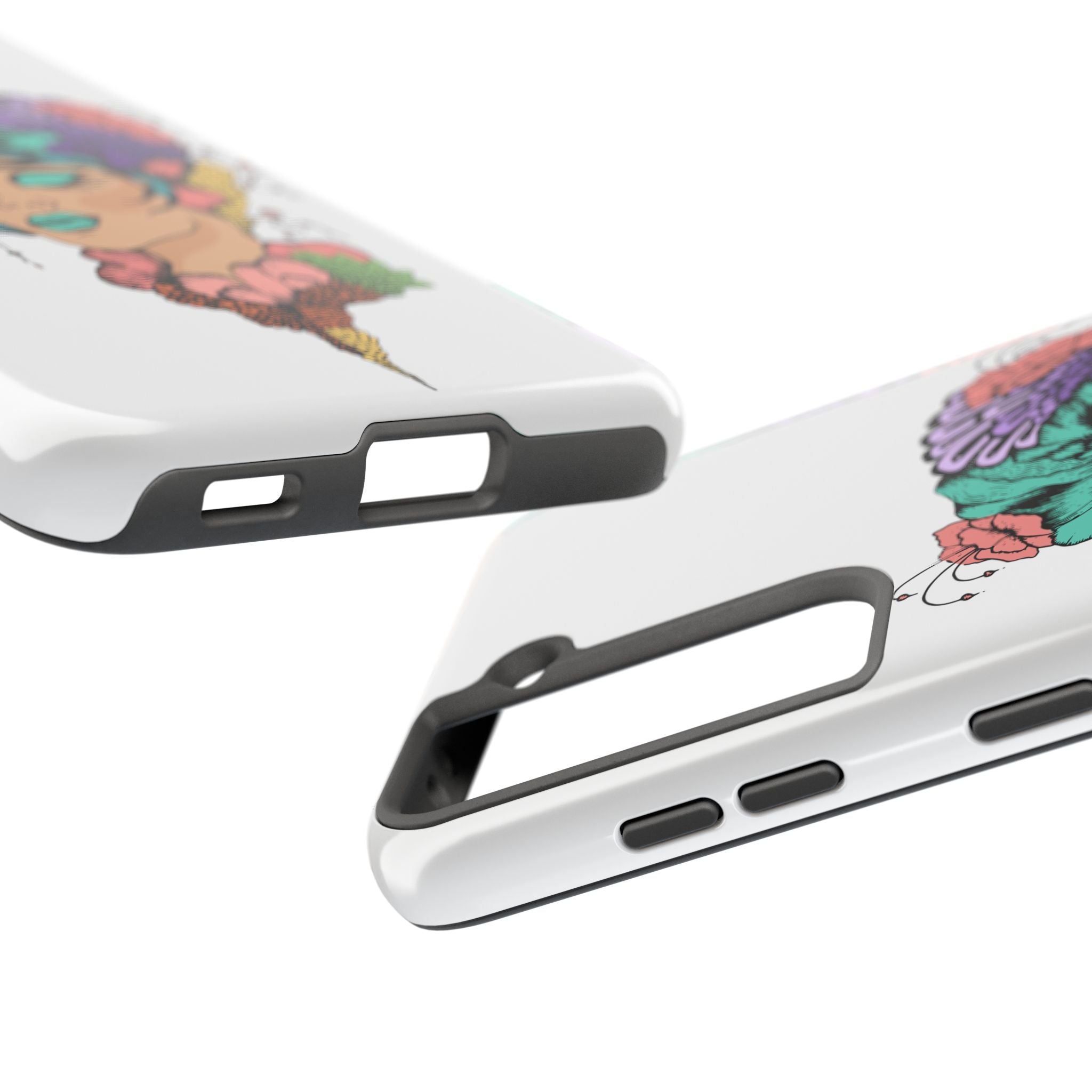 Tough Phone Case — Floral Pop Art Portrait Protective Cover