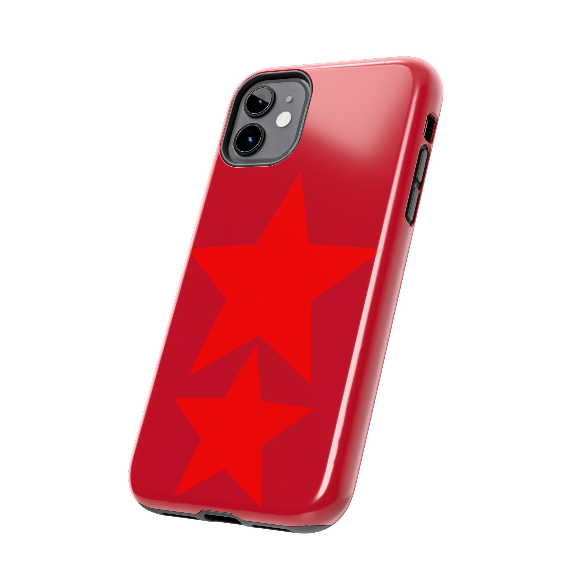 Red Star Tough Phone Case — Dual-Star Protective iPhone Cover