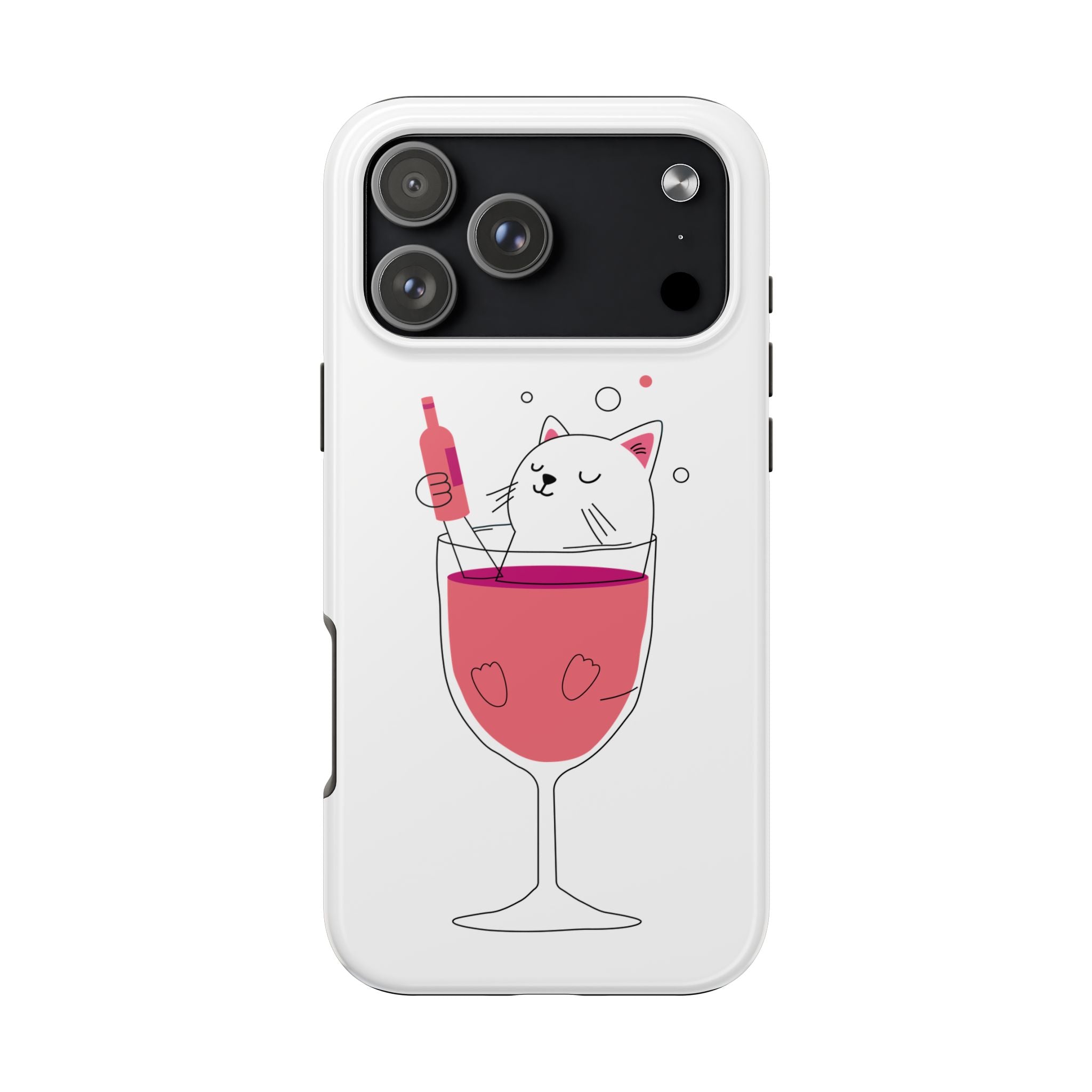 Cat Wine Phone Case — Cute Cat in Wine Glass Protective Case