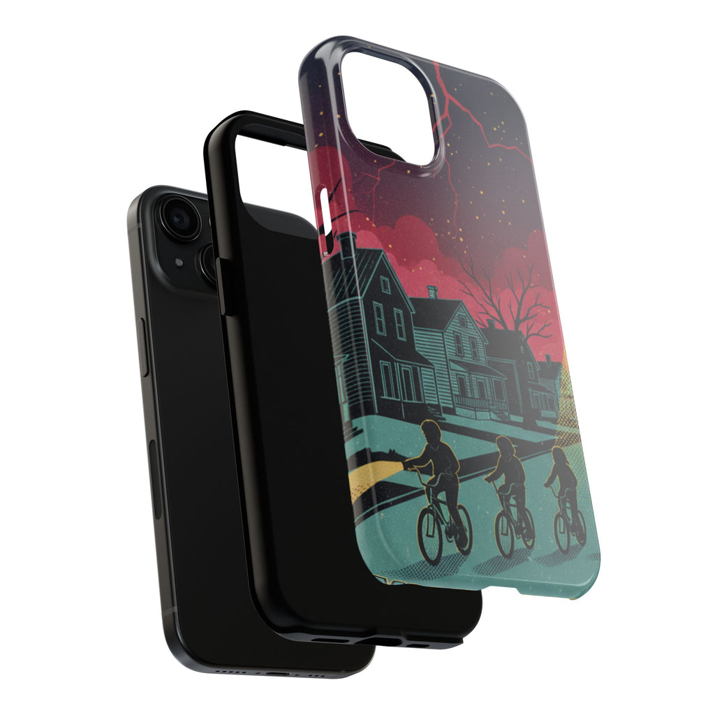 Tough Phone Case — Nostalgic Night Bike Ride Sky Design