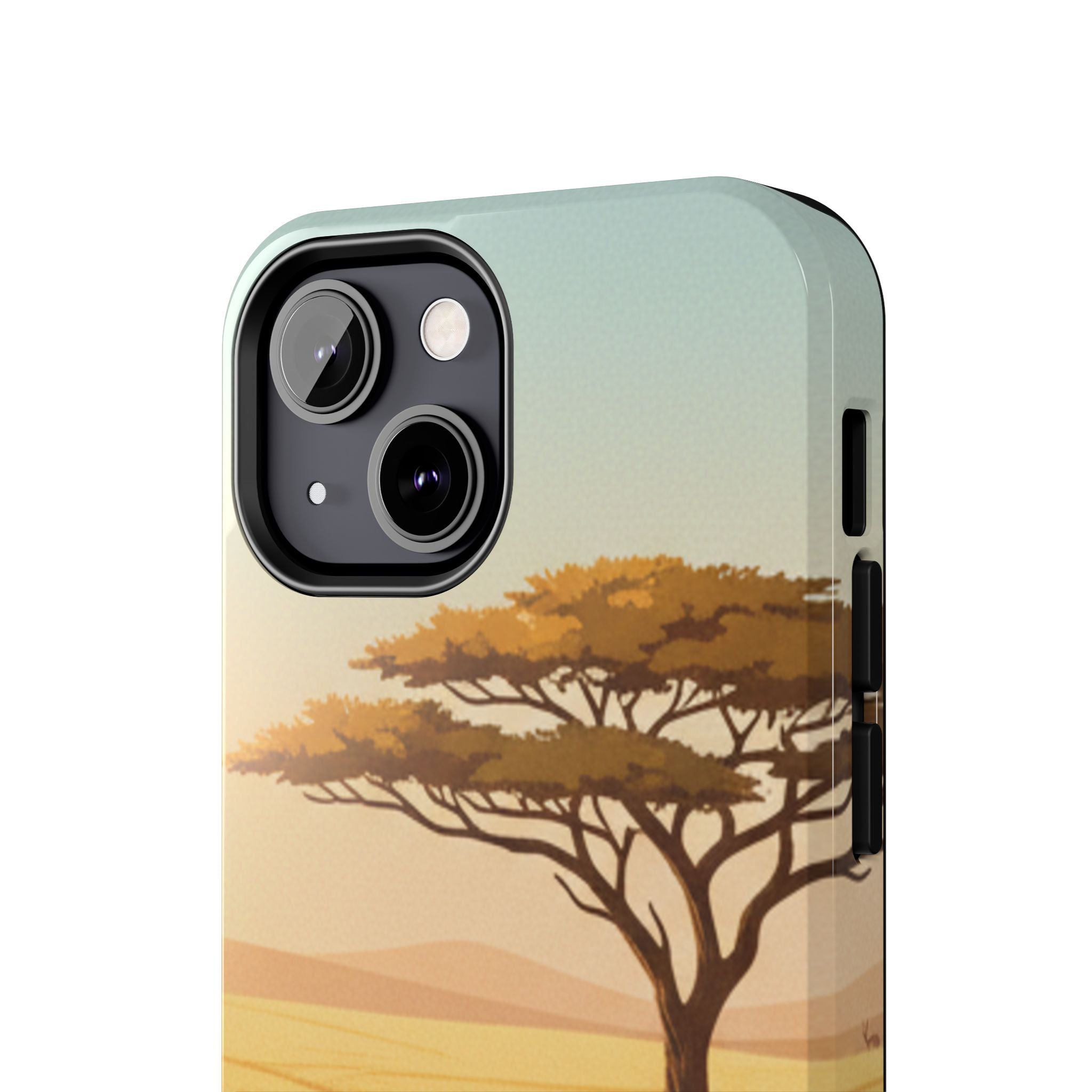 Safari Sunset Tough Phone Case — African Savanna Tree Design